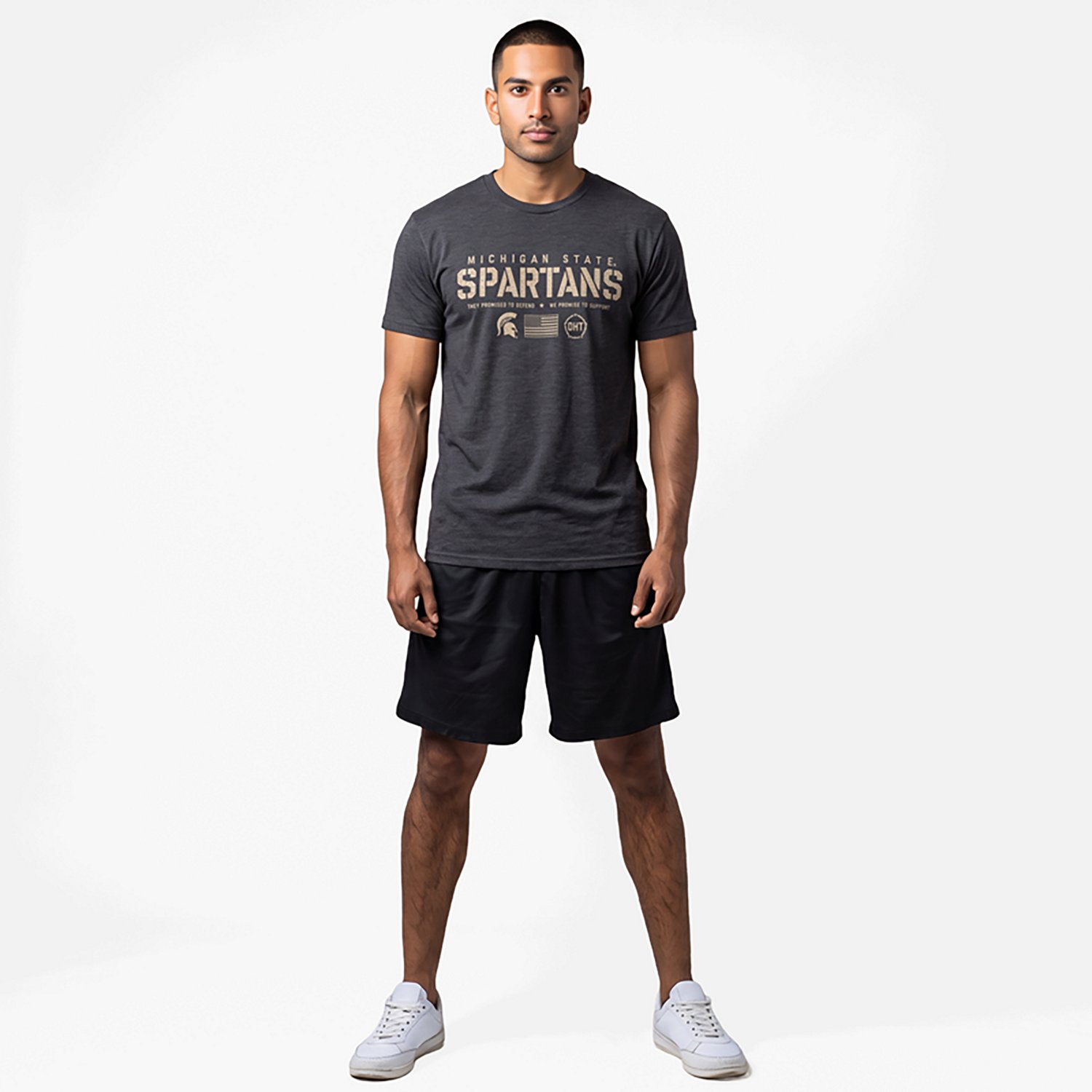 Colosseum Heather Michigan State Spartans Big  Tall OHT Military Appreciation Playbook T-Shirt