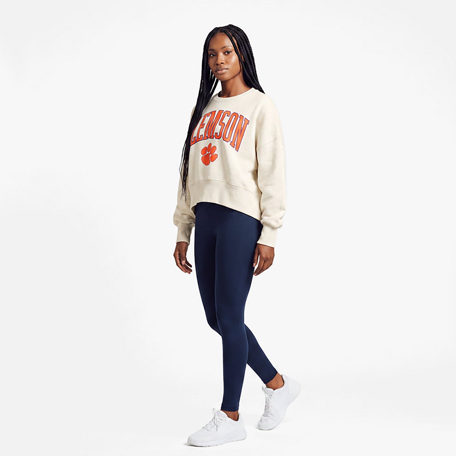 Pressbox Clemson Tigers Oversized Waist-Length Crewneck Sweatshirt - view number 2