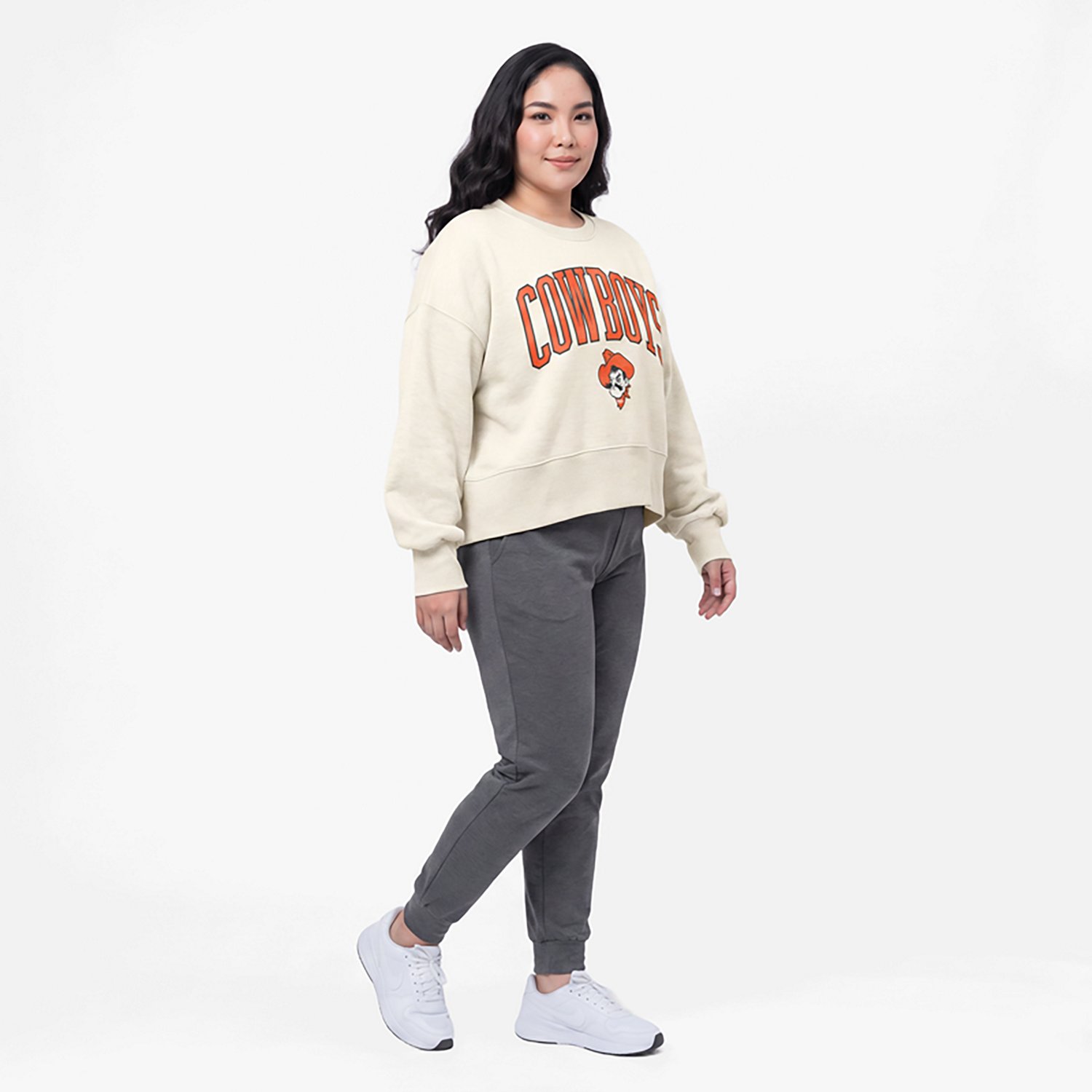 Pressbox Oklahoma State Cowboys Oversized Waist-Length Crewneck Sweatshirt - view number 2