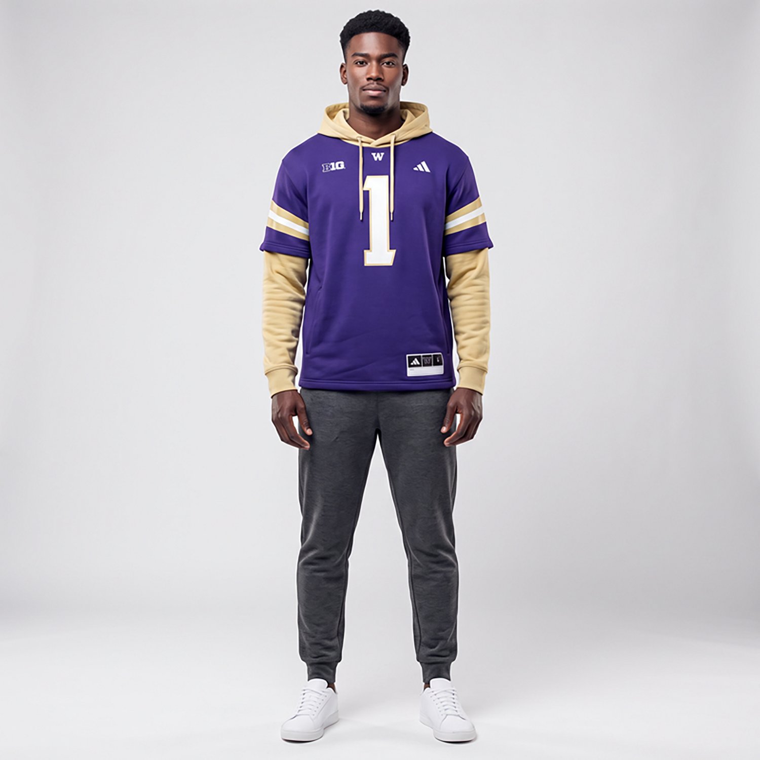 adidas Washington Huskies Jersey Pullover Hoodie