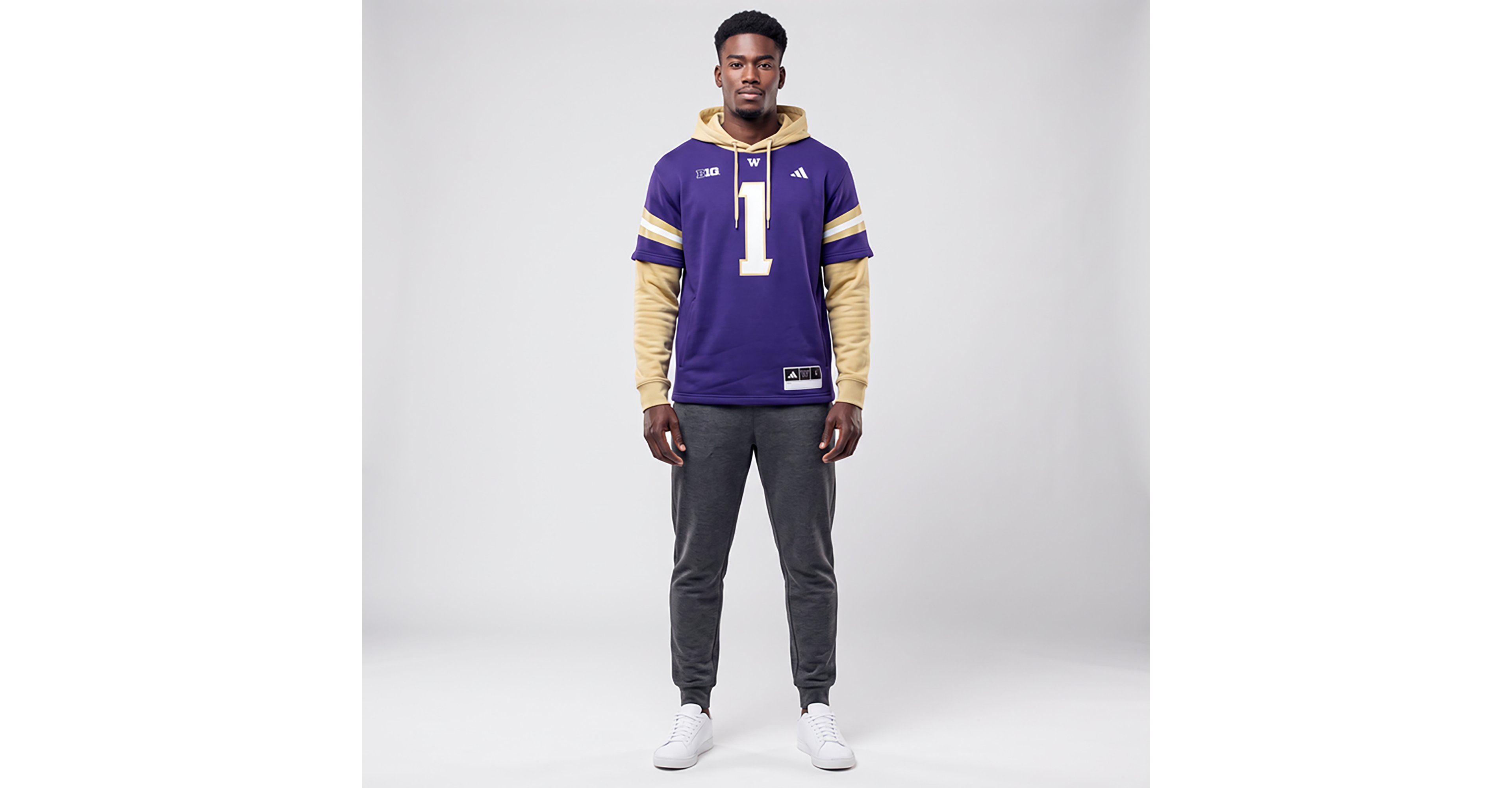 adidas Washington Huskies Jersey Pullover Hoodie