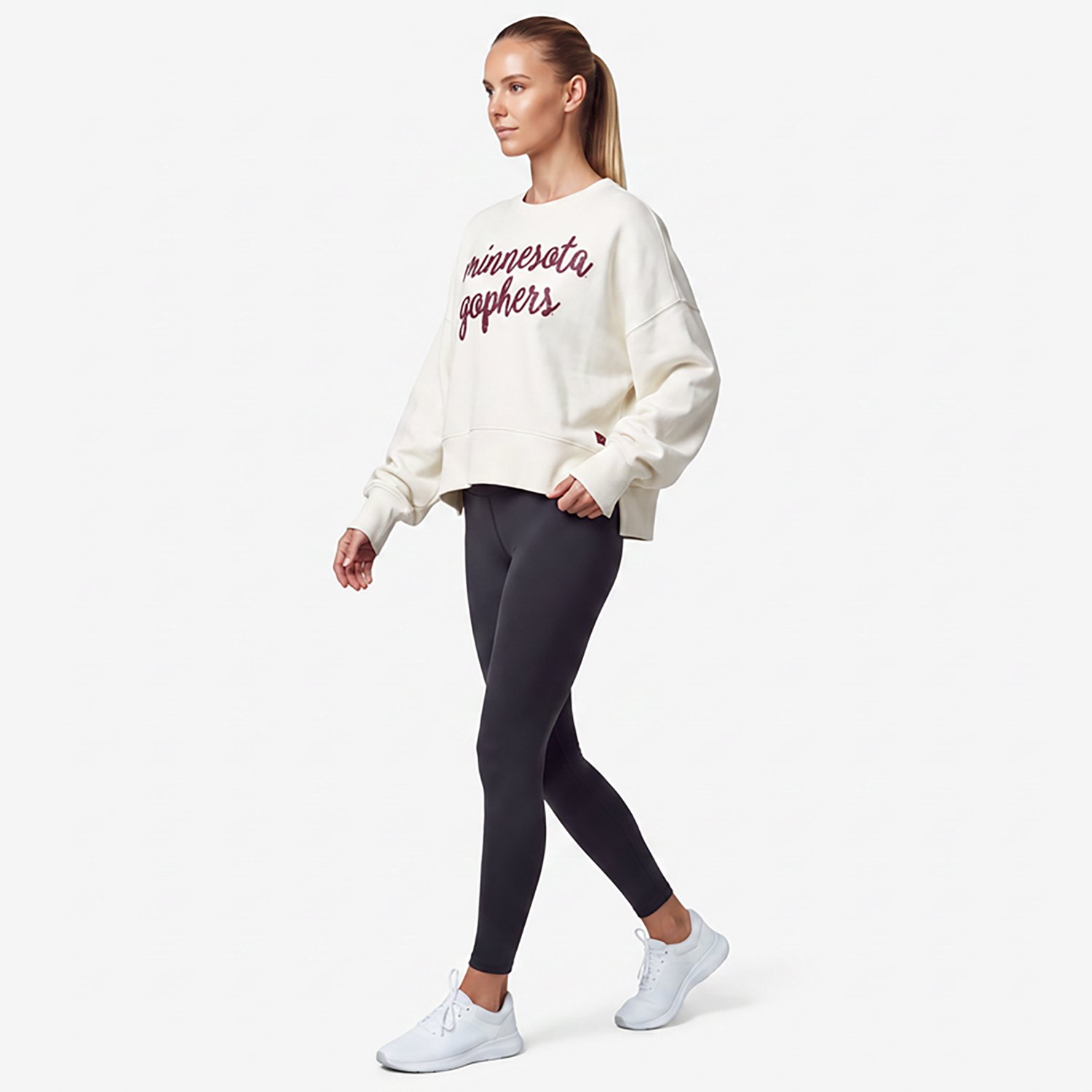 Pressbox Minnesota Golden Gophers Oversized Chelsea Waist Length Pullover Sweatshirt - view number 2