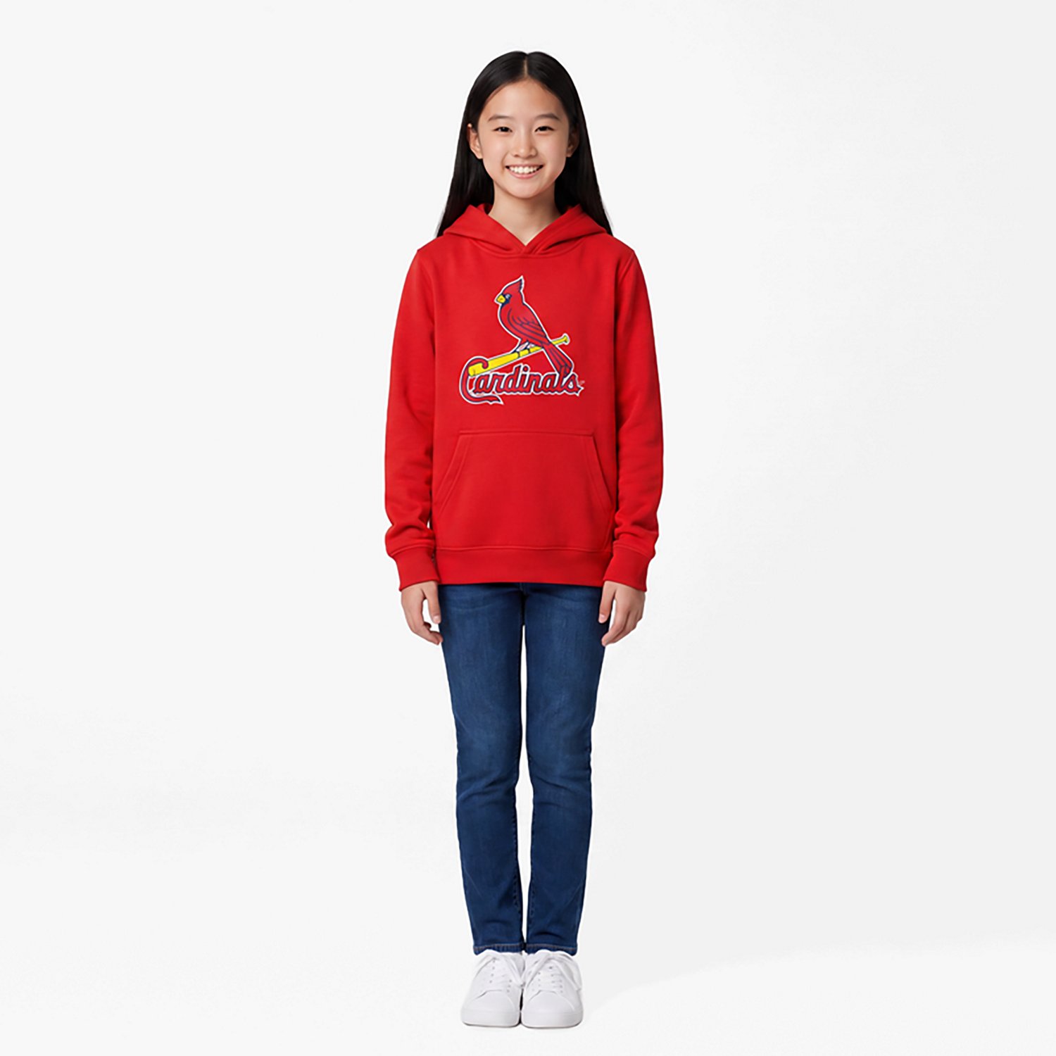 Youth St Louis Cardinals Team Primary Logo Pullover Hoodie