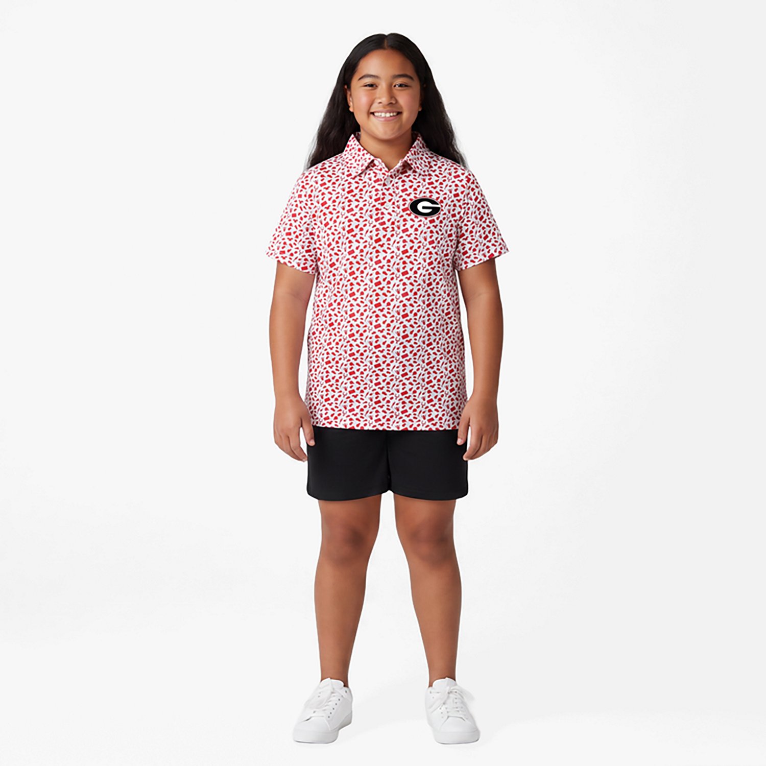Youth Garb Georgia Bulldogs Tom Allover Print Performance Polo