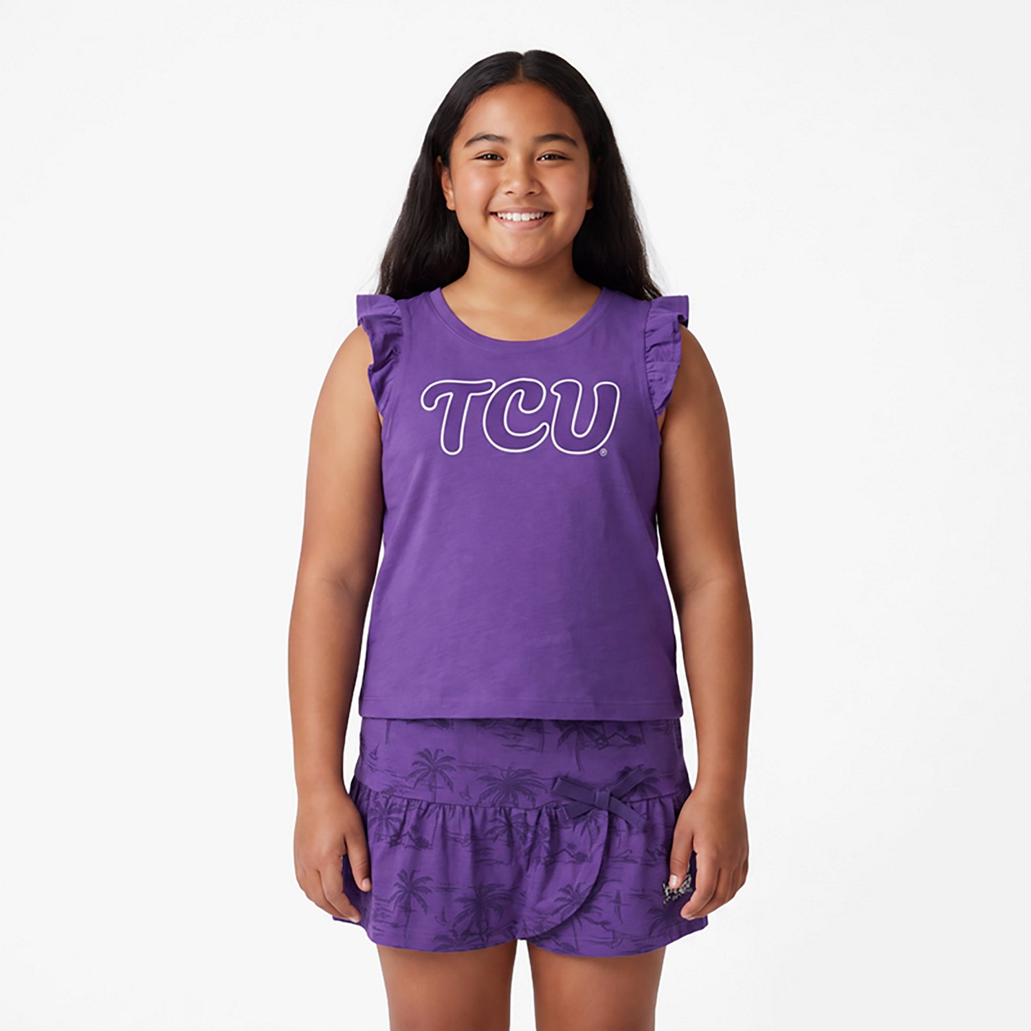 Colosseum Toddler Girls' Texas Christian University Joy Palm Shirt and Skort Set - view number 2