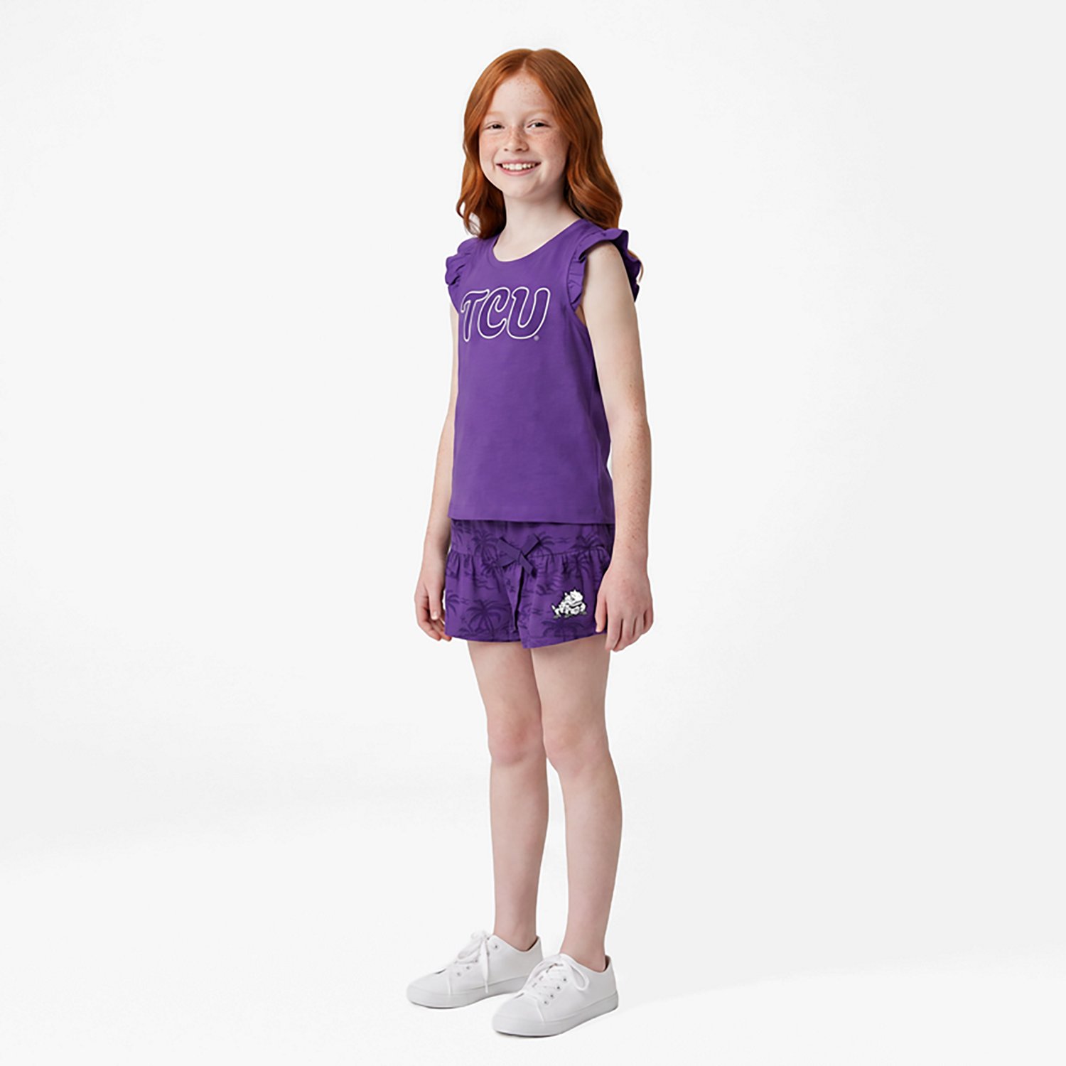 Colosseum Toddler Girls' Texas Christian University Joy Palm Shirt and Skort Set - view number 3