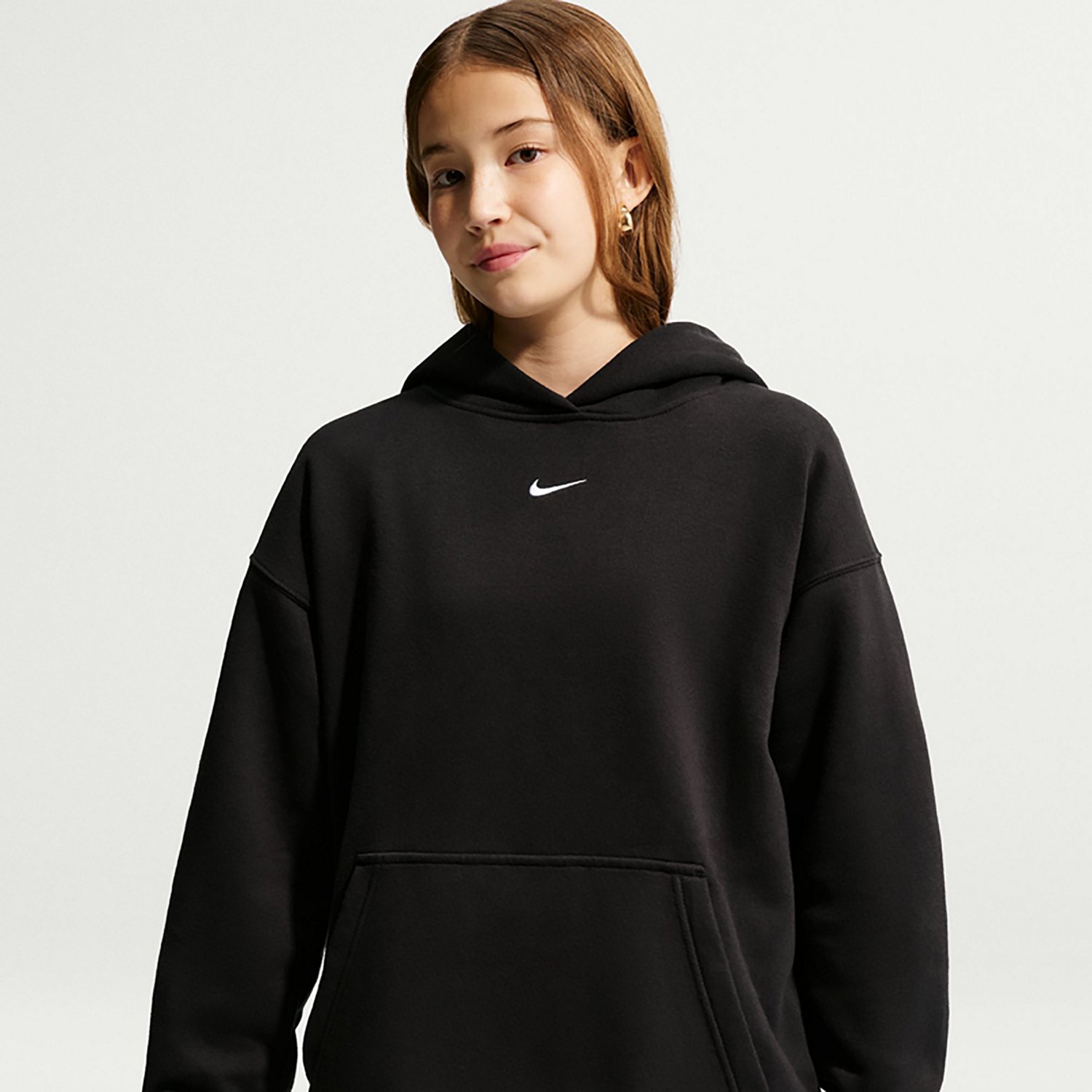 Nike Girls' Sportswear Studio Fleece Oversized Pullover Hoodie - view number 3