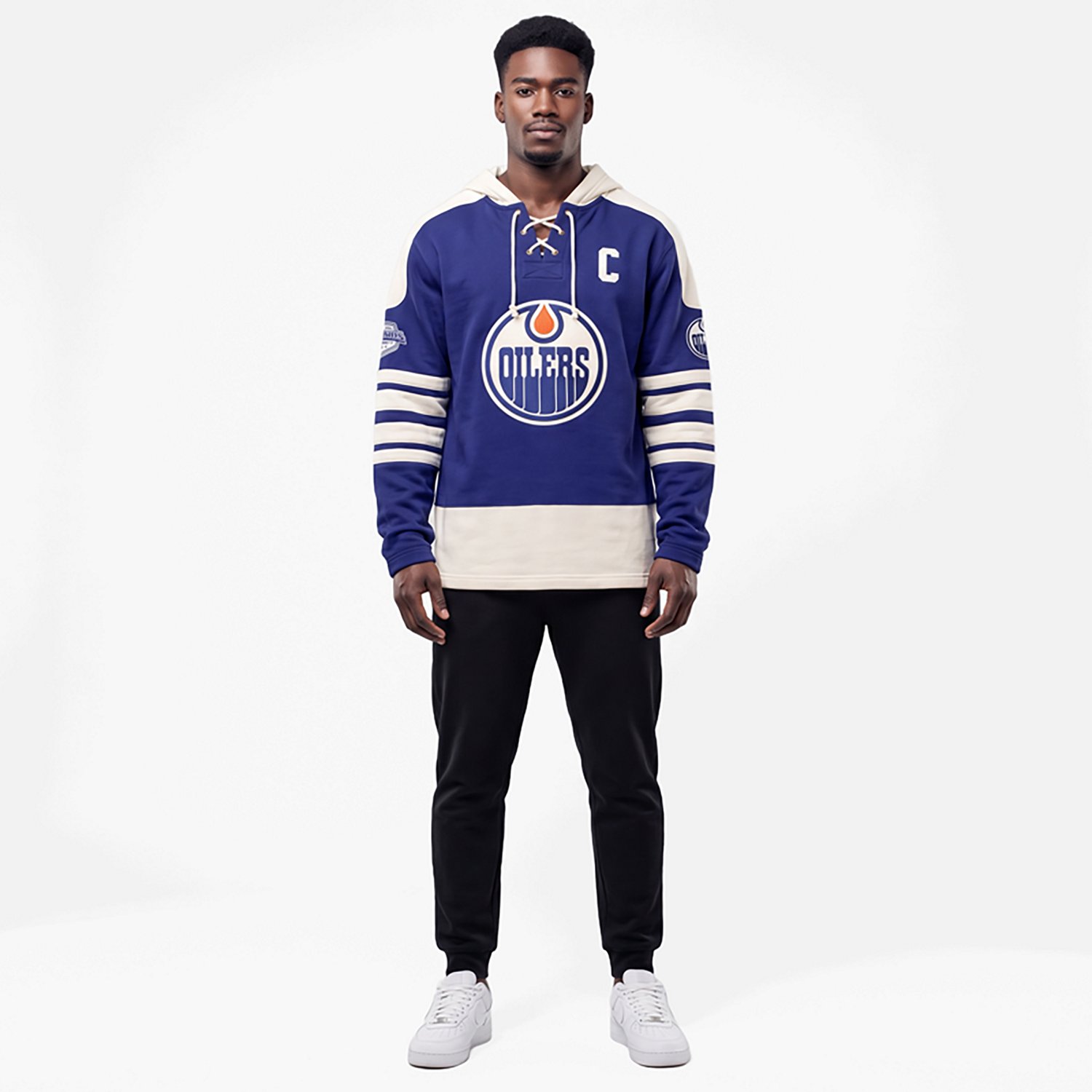 '47 Connor McDavid Edmonton Oilers Player Name  Number Sweep Check Eternal Lacer Sweatshirt