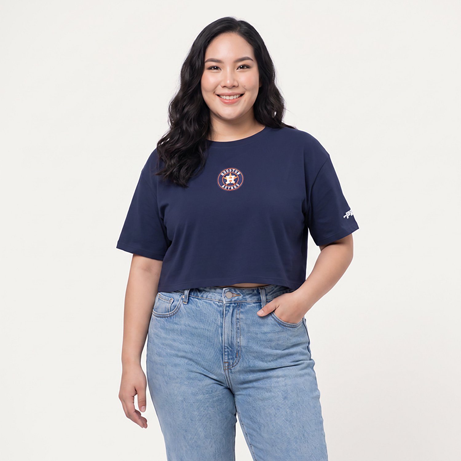 Pro Standard Women's Houston Astros Classic Icon Pro Boxy Short Sleeve T-shirt - view number 2