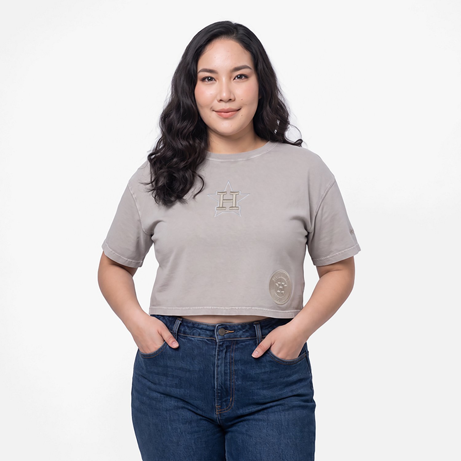 Pro Standard Women's Houston Astros Washed Classic Enzyme Wash Short Sleeve Boxy T-shirt - view number 2