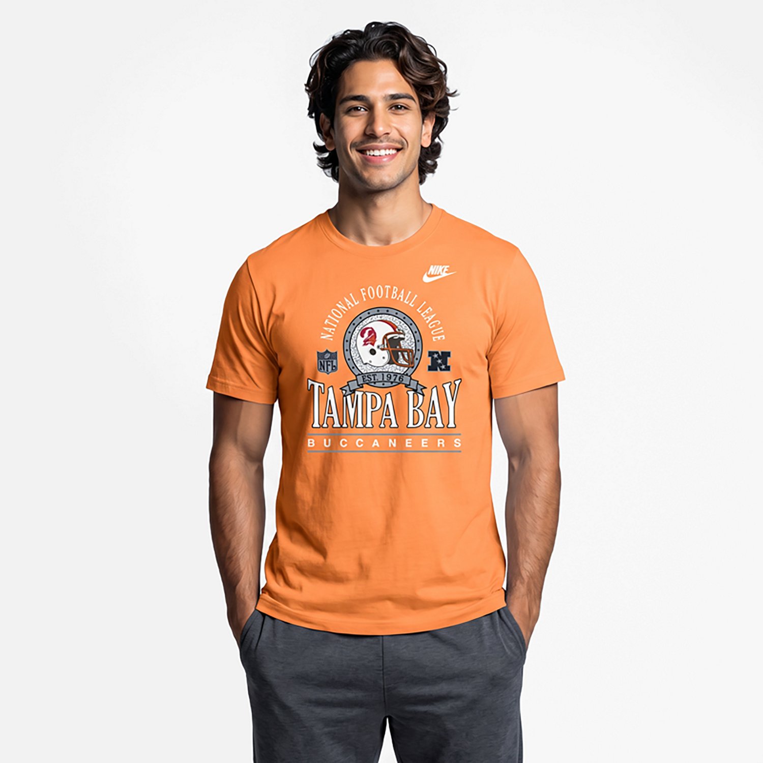 Nike Men's Tampa Bay Buccaneers Rewind Essential Team Spirit Graphic T-shirt - view number 2