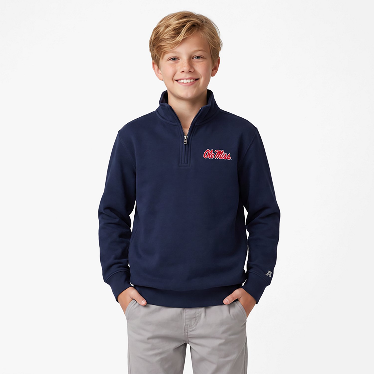 Antigua Ole Miss Rebels Victory Quarter-Zip Sweatshirt - view number 2