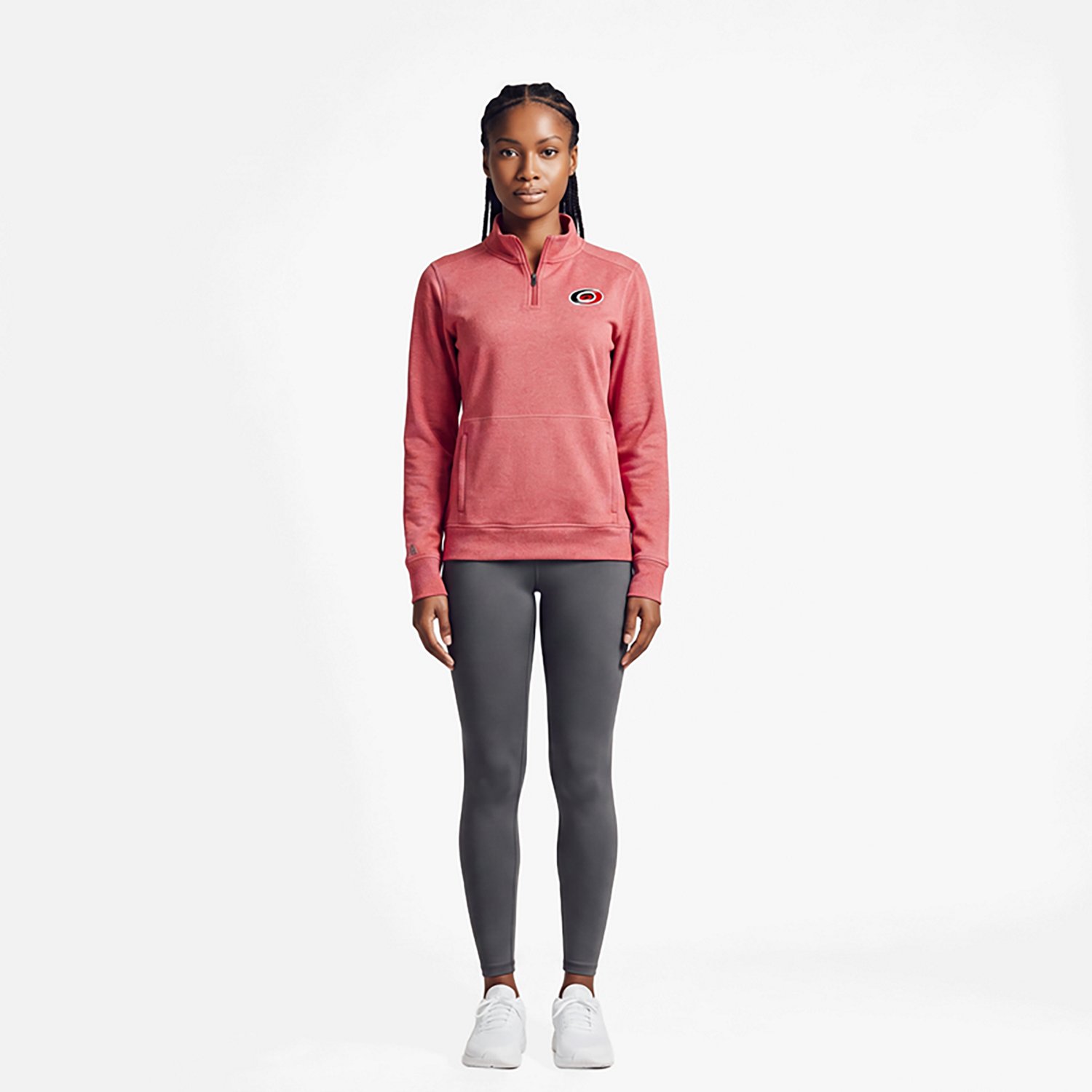 Antigua Heather Carolina Hurricanes Crush Quarter-Zip Fleece Sweatshirt