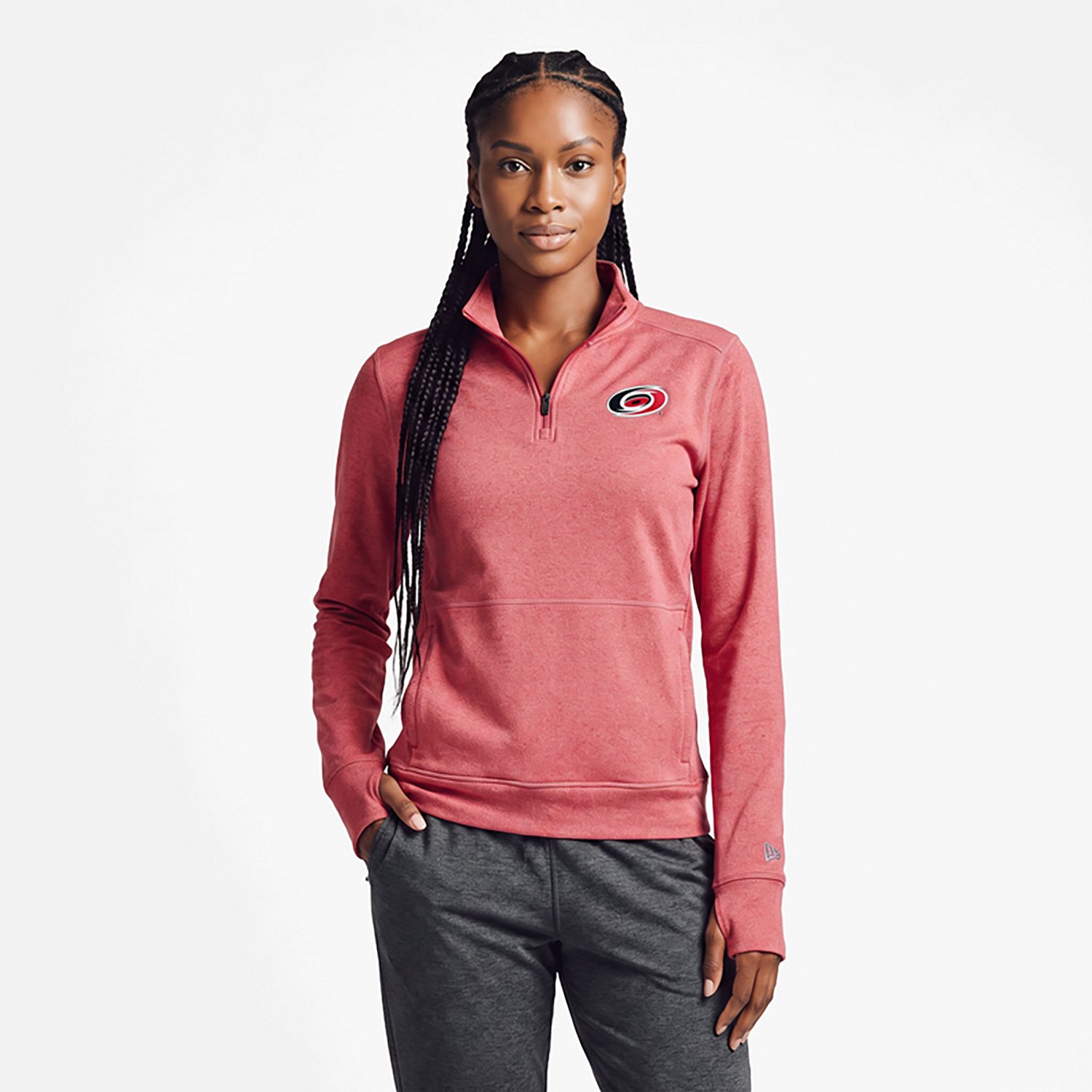 Antigua Heather Carolina Hurricanes Crush Quarter-Zip Fleece Sweatshirt - view number 2