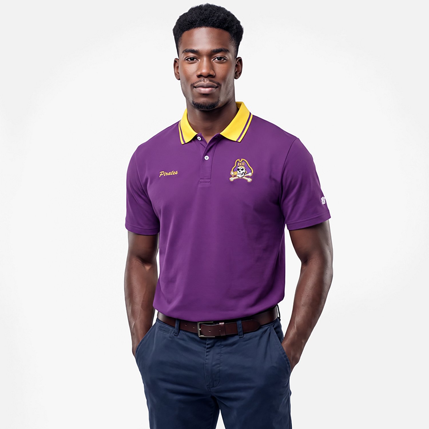 Homefield Men's East Carolina University School Script 2-Hit Golf Polo Shirt - view number 2