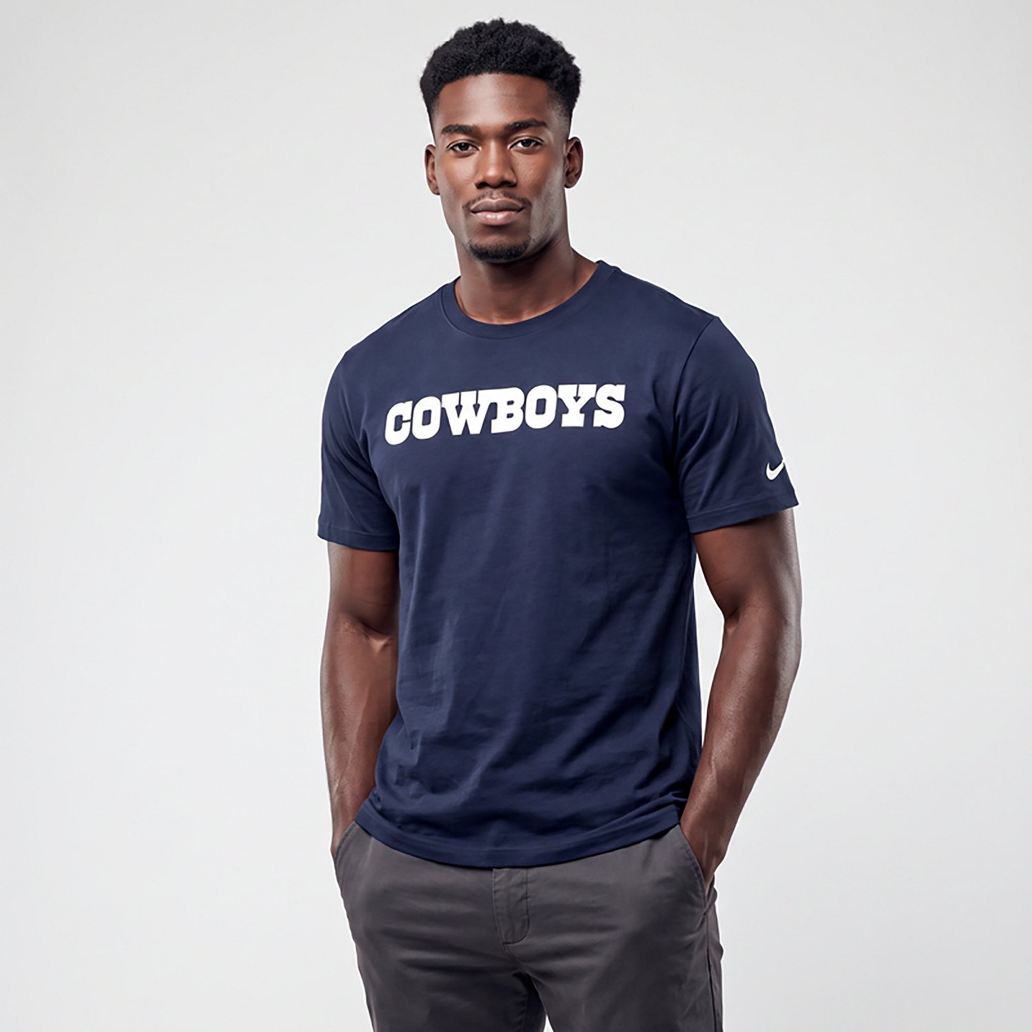 Nike Men's Dallas Cowboys Wordmark Essential Graphic T-shirt - view number 2