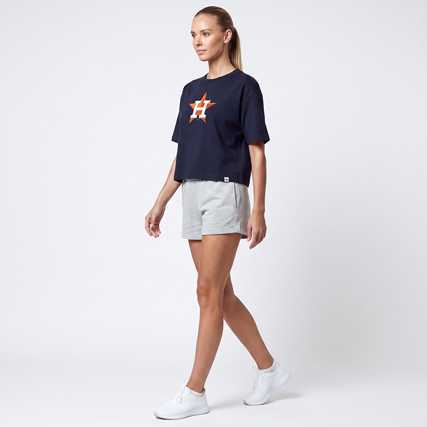 '47 Houston Astros Women's Back Out Foundation Crop Graphic T-shirt - view number 3