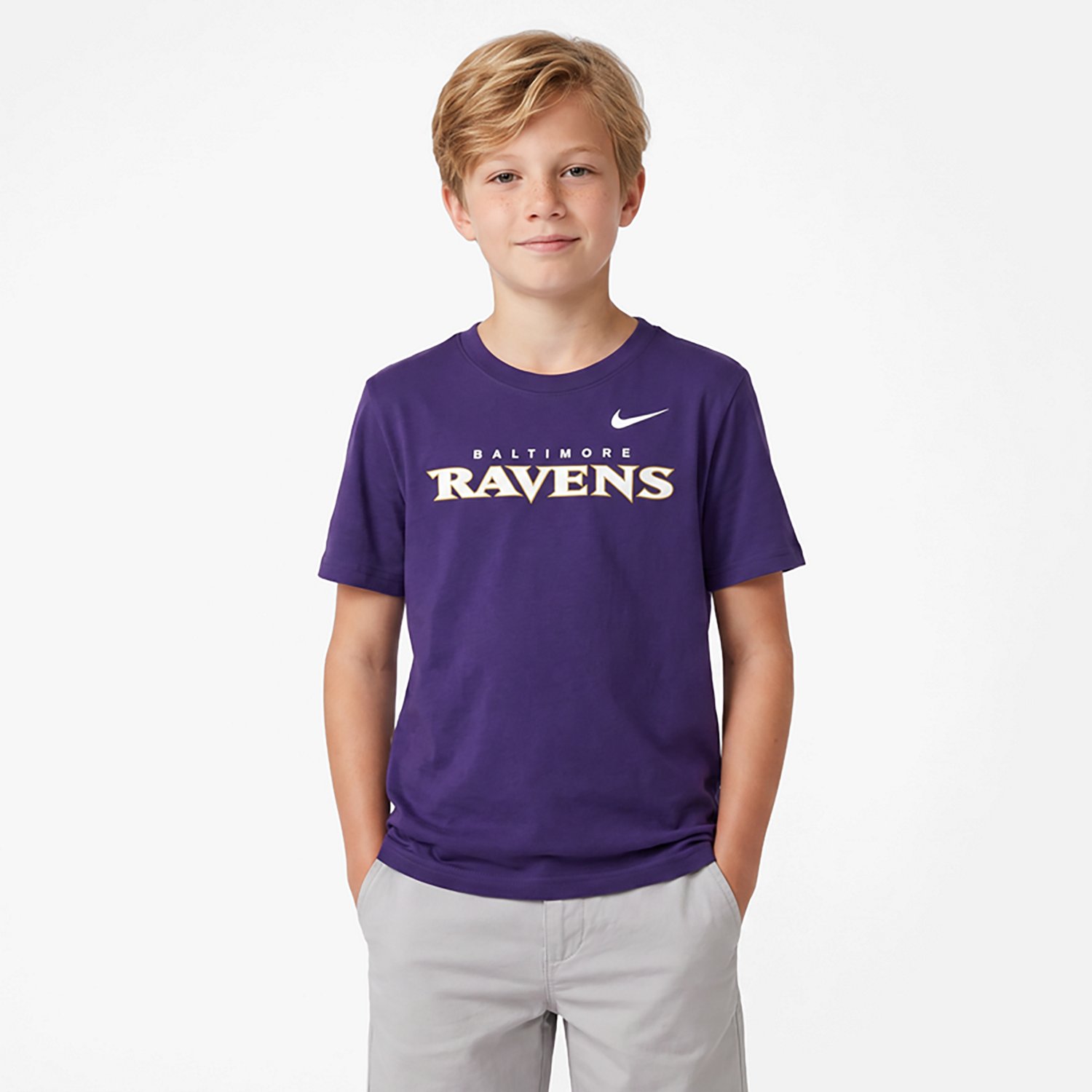 Nike Kids' Baltimore Ravens Wordmark Graphic T-shirt - view number 2