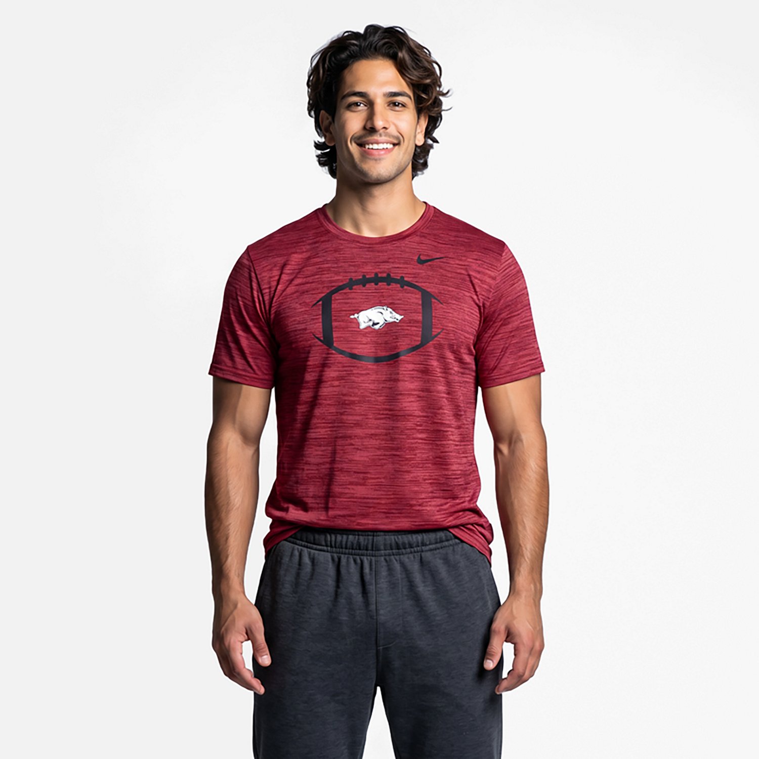 Nike Men's Arkansas Football Velocity Legend Short Sleeve T-shirt - view number 2