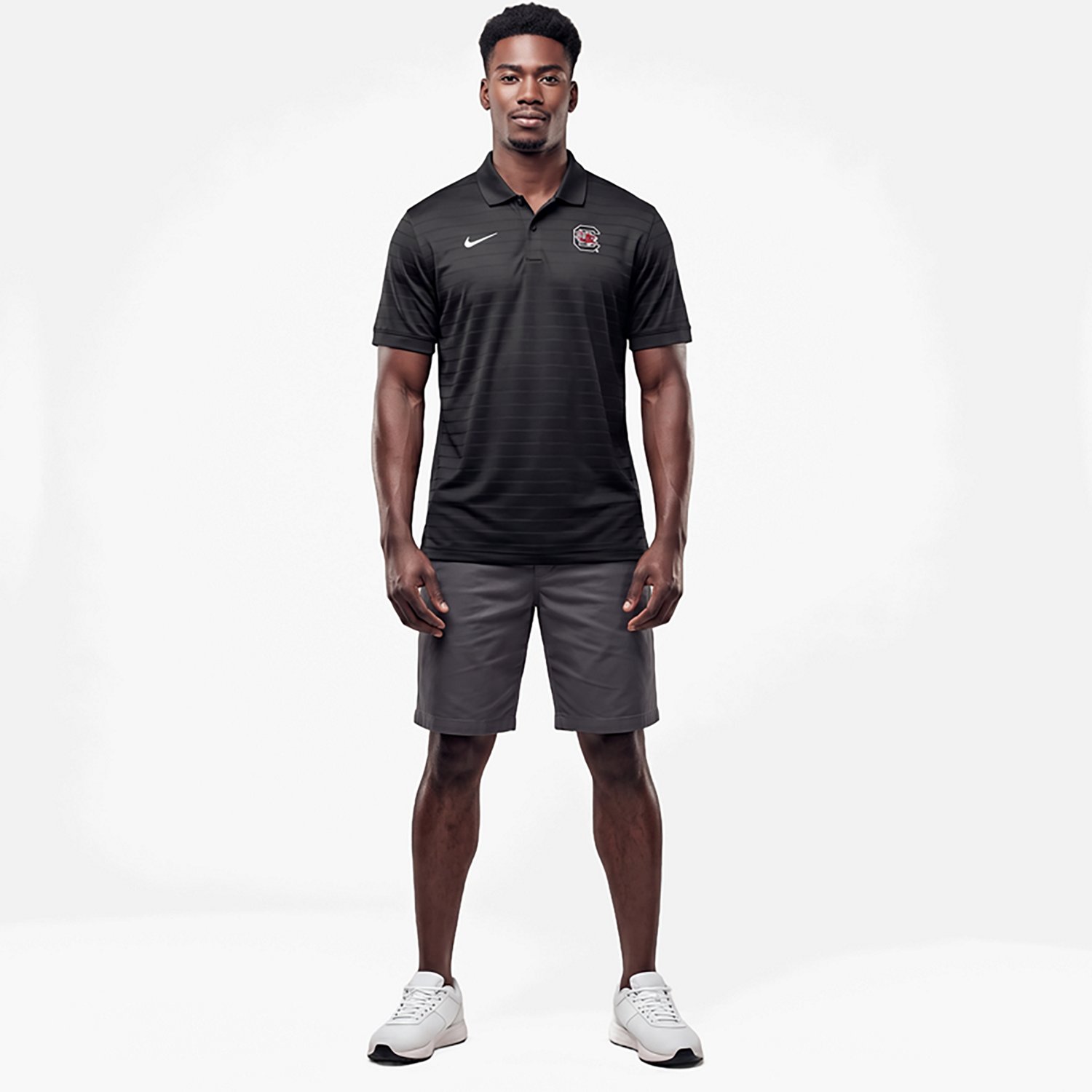 Nike Men's South Carolina Dri-FIT Victory Stripe Short Sleeve Polo