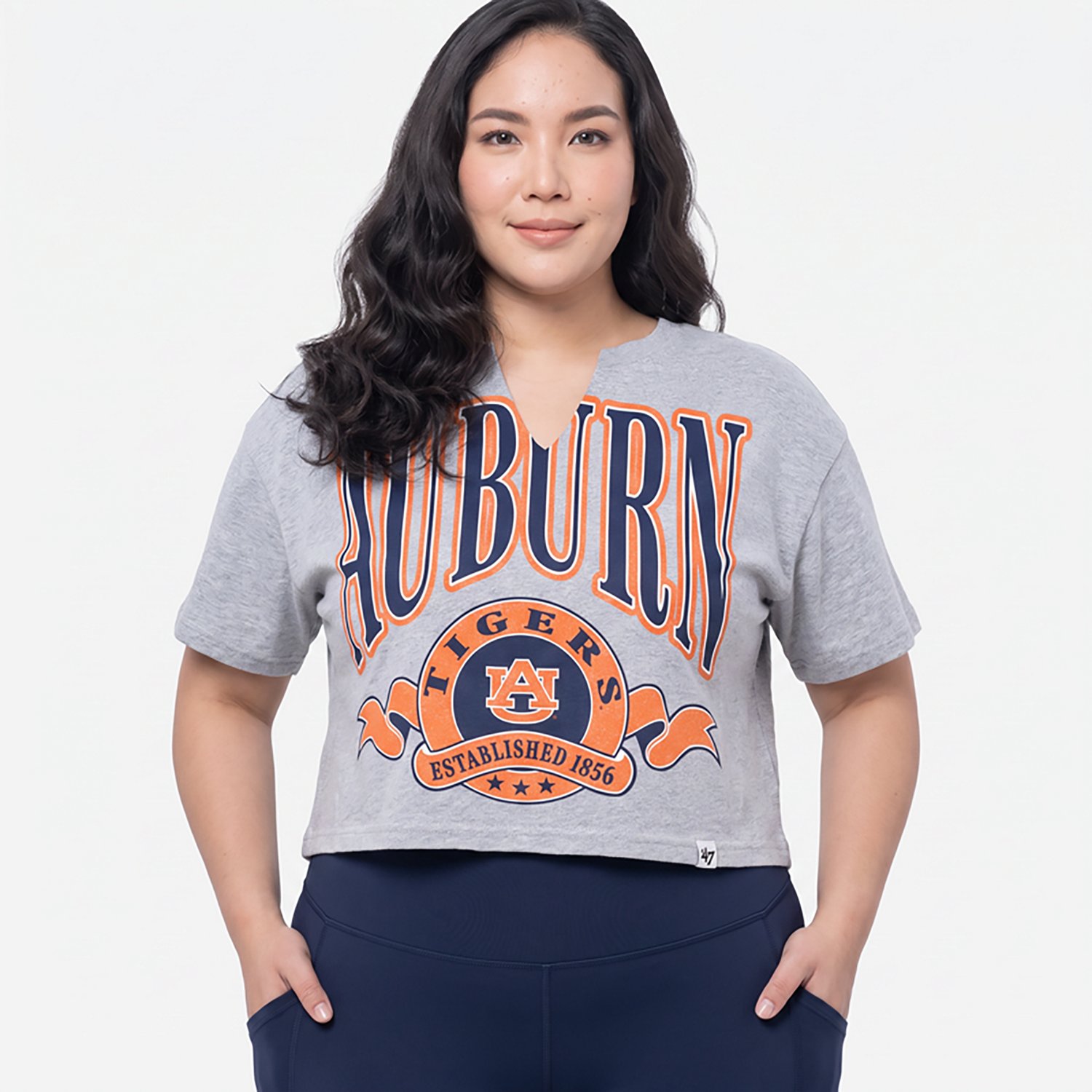 '47 Women's Auburn Banners Out Oversized Notch Neck Short Sleeve T-shirt - view number 2