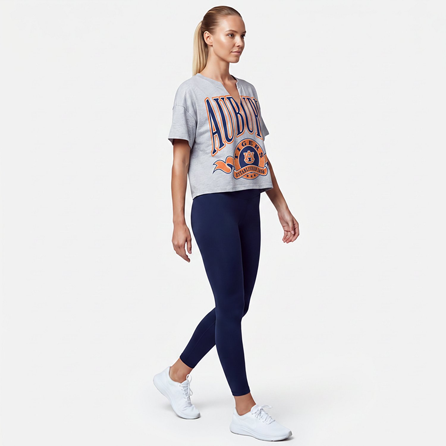 '47 Women's Auburn Banners Out Oversized Notch Neck Short Sleeve T-shirt - view number 3