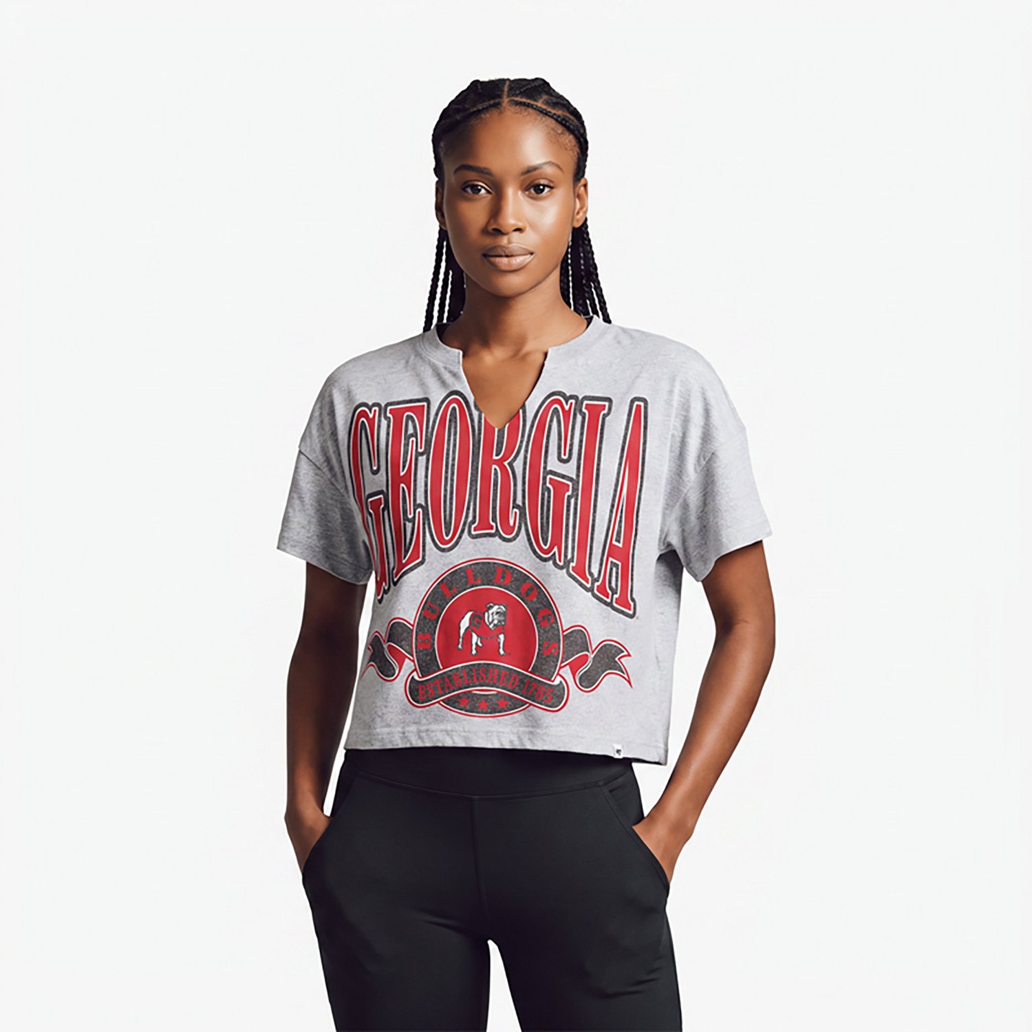 '47 Women's Georgia Banners Out Oversized Notch Neck T-shirt - view number 2