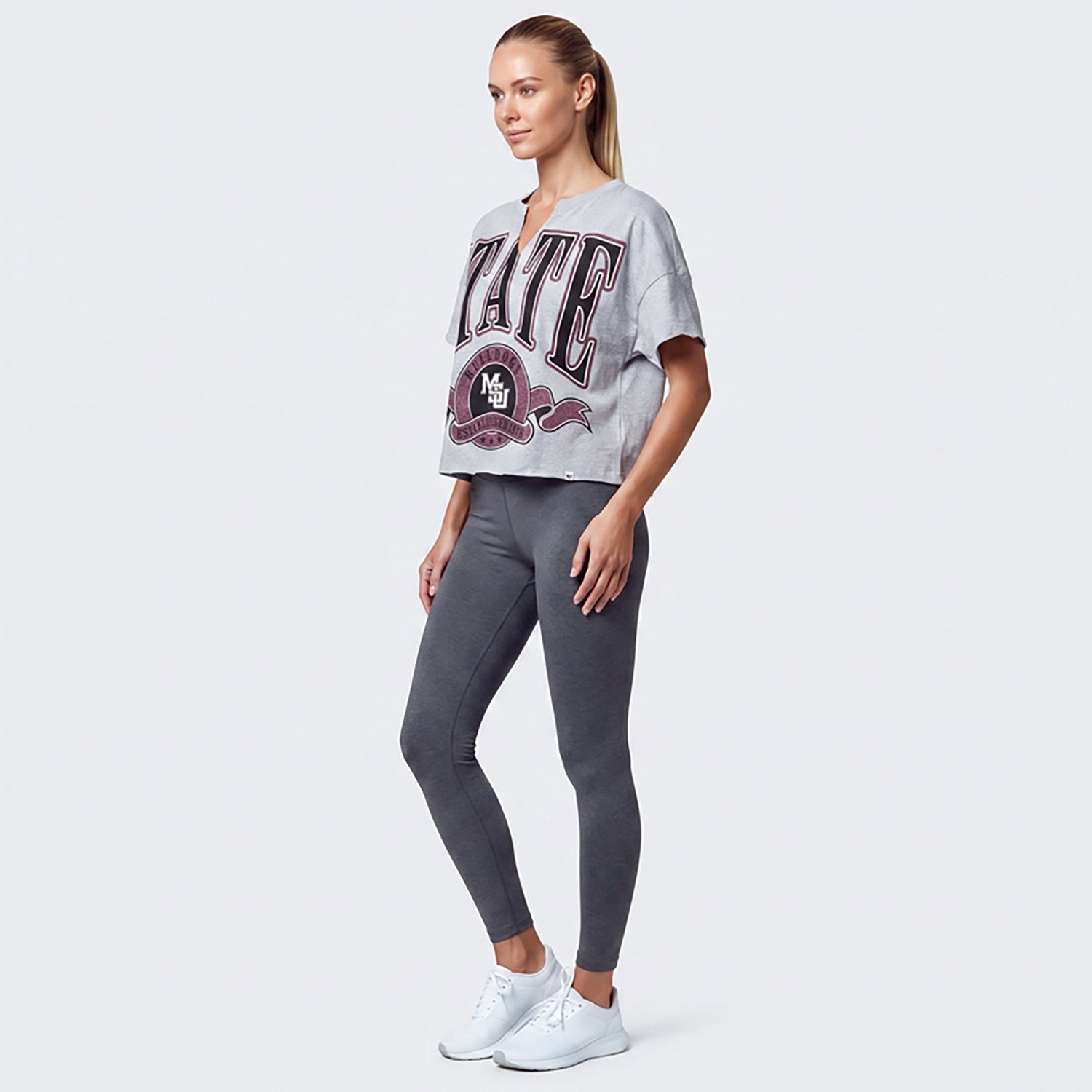 '47 Women's Mississippi State Banners Out Oversized Notch Neck Short Sleeve T-shirt - view number 2