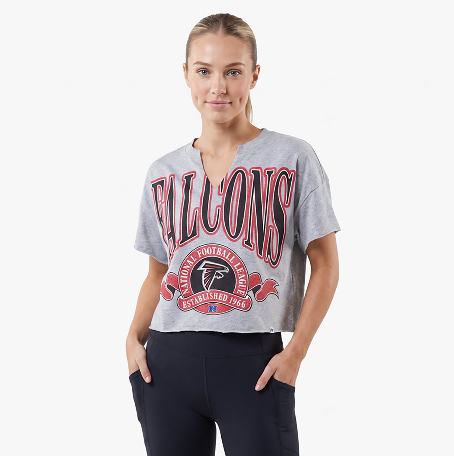 '47 Women's Falcons Banners Out Oversized Notch Neck T-shirt - view number 2