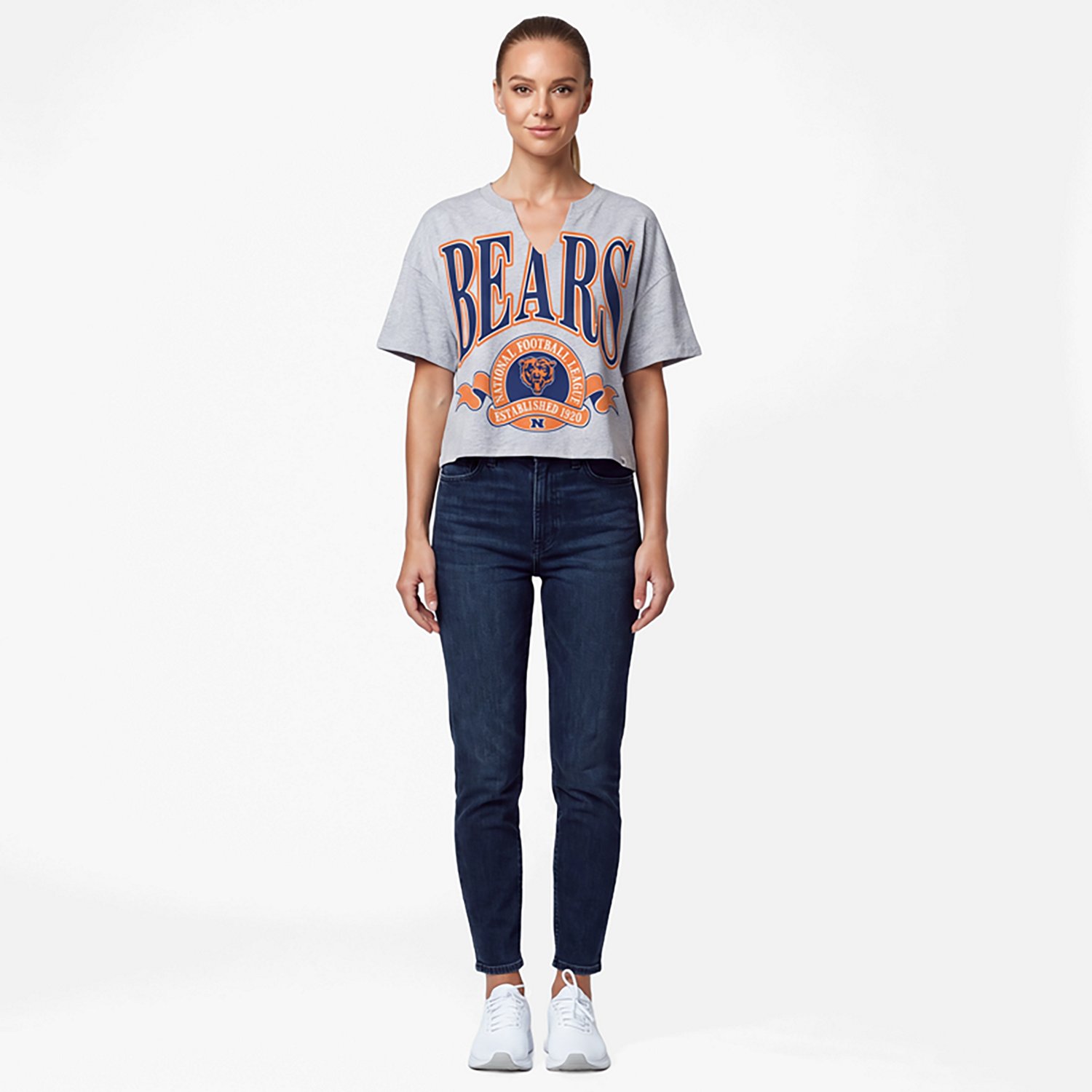 '47 Women's Bears Banner Out Oversized Notch Neck T-shirt