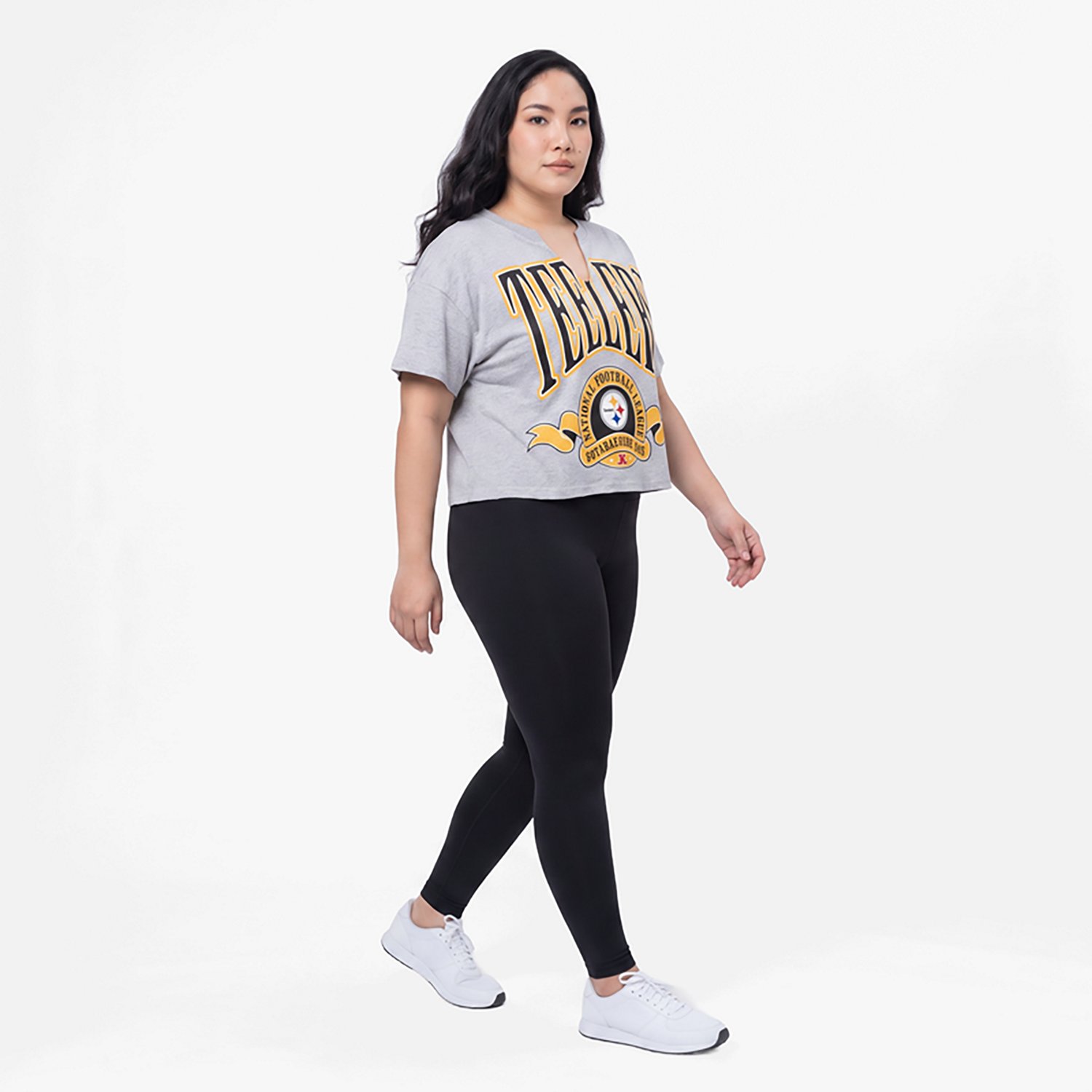 '47 Women's Steelers Banners Out Oversized Notch Neck Short Sleeve T-shirt - view number 3