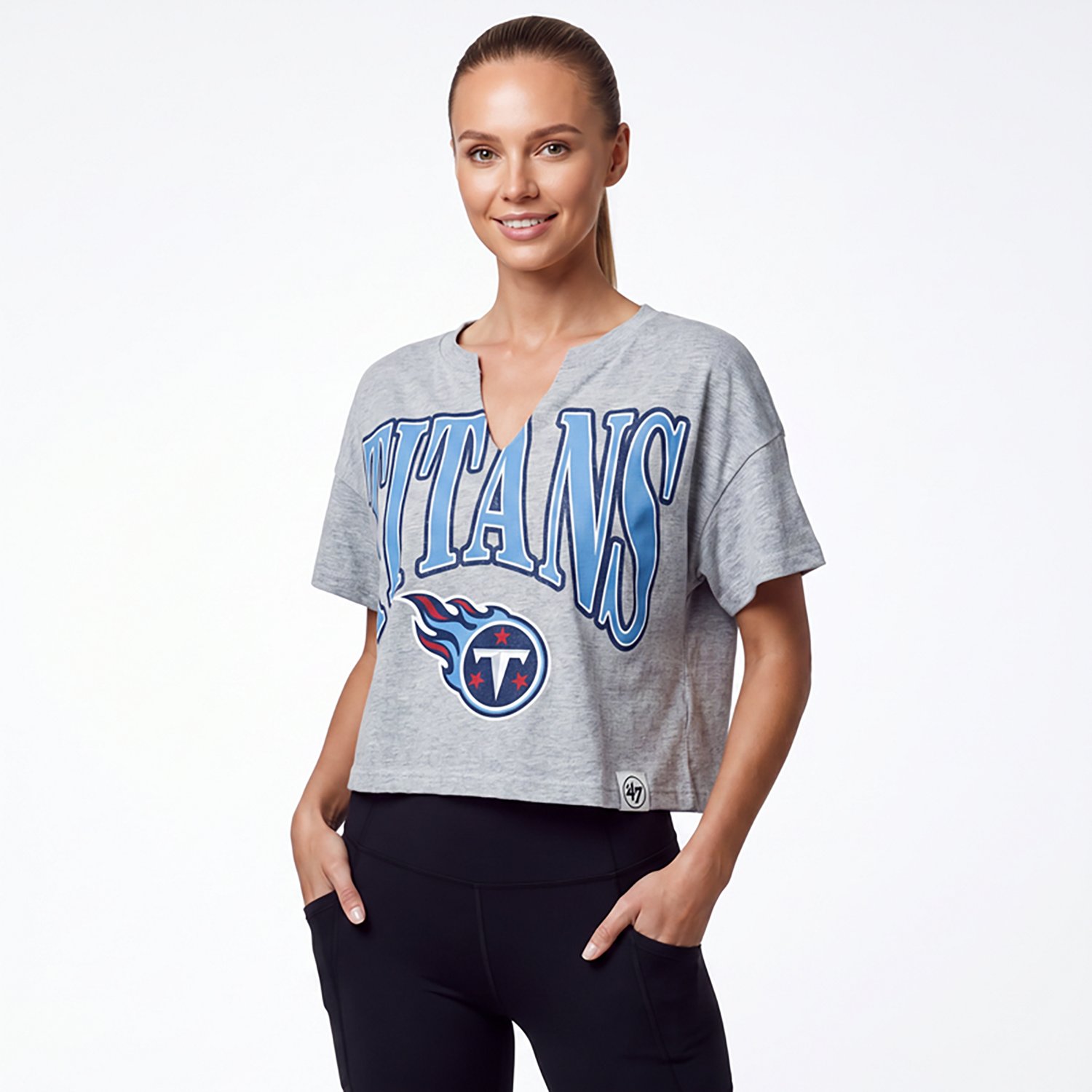 '47 Women's Titans Banners Out Oversized Notch Neck Short Sleeve T-shirt - view number 2