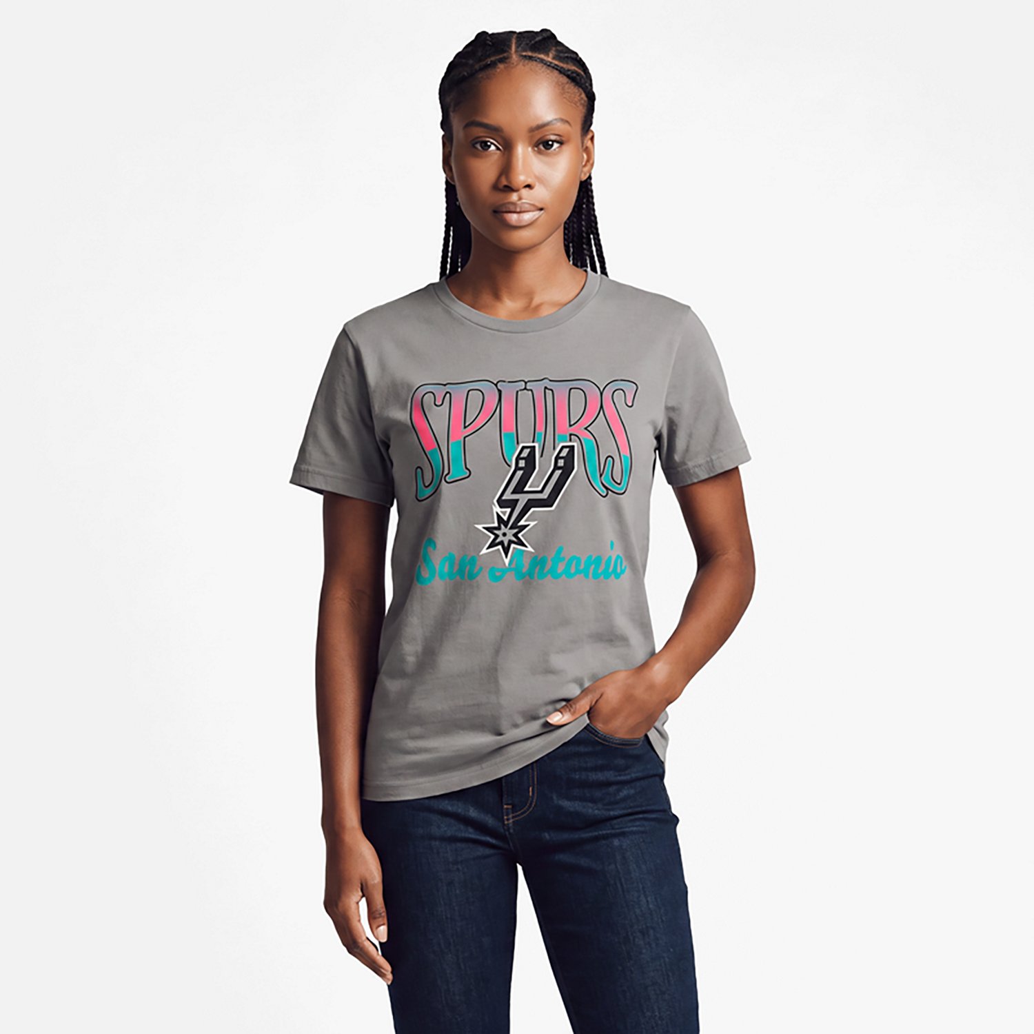 Stadium Essentials Women's Spurs Sky High Short Sleeve Tee - view number 2
