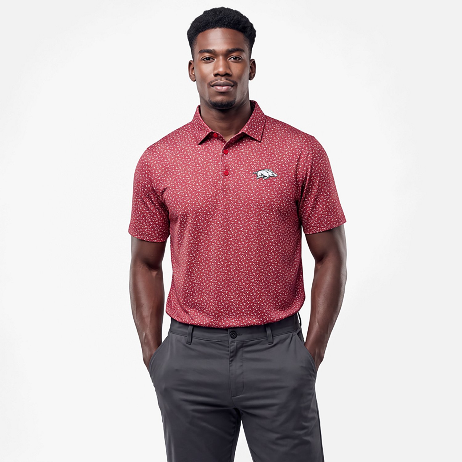 Antigua Men's University of Arkansas Vigorous Polo Shirt - view number 2