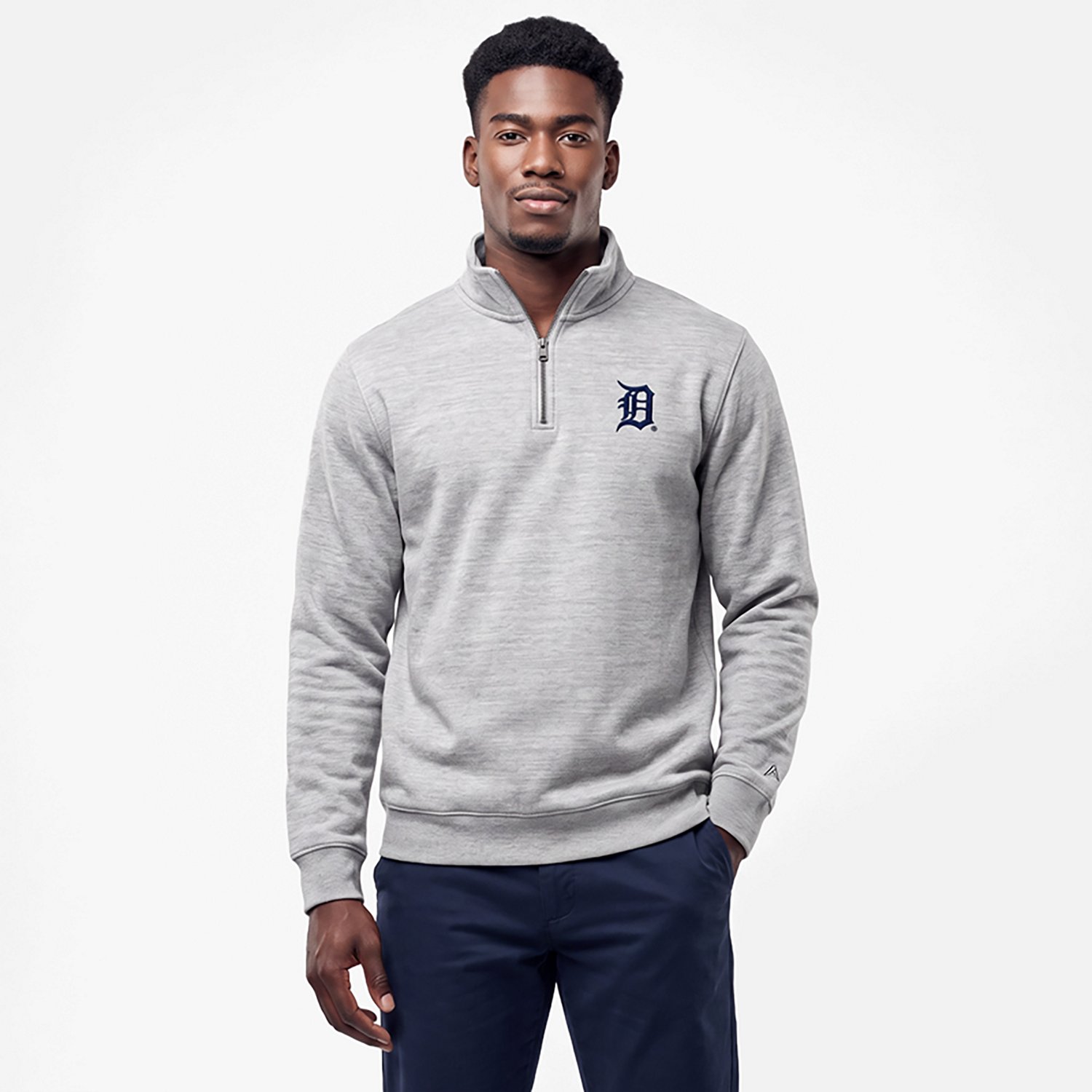 Antigua Detroit Tigers Victory Quarter-Zip Pullover Top