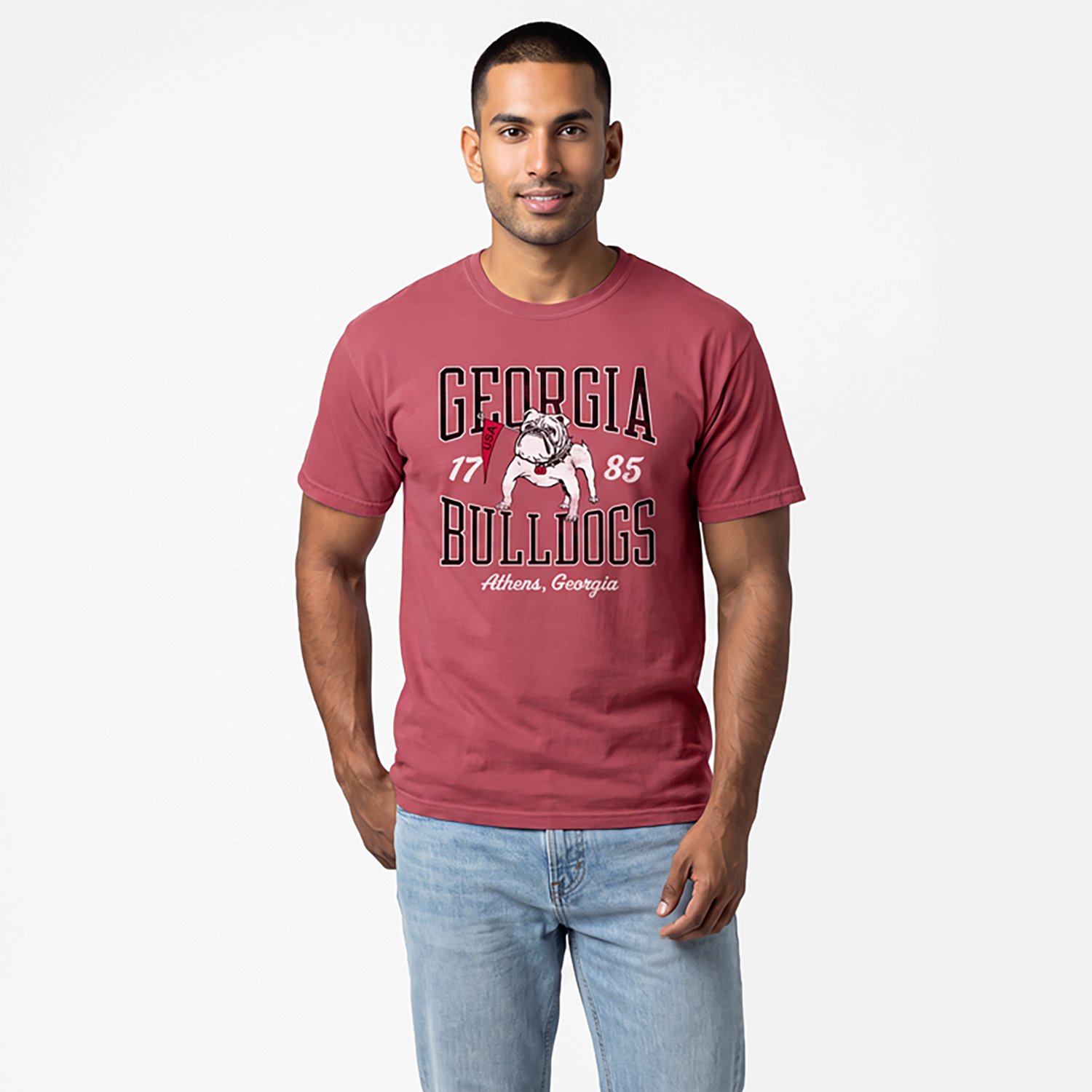Comfort Wash Men's University of Georgia Bulldog Flag Short Sleeve T-Shirt - view number 2