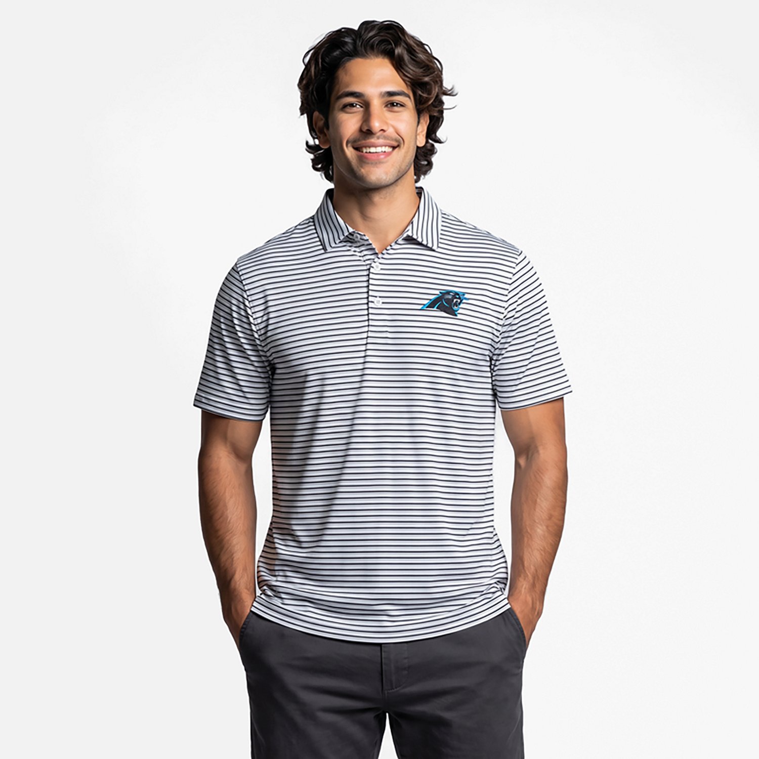 Antigua Men's Carolina Panthers Streamline Polo Shirt - view number 2