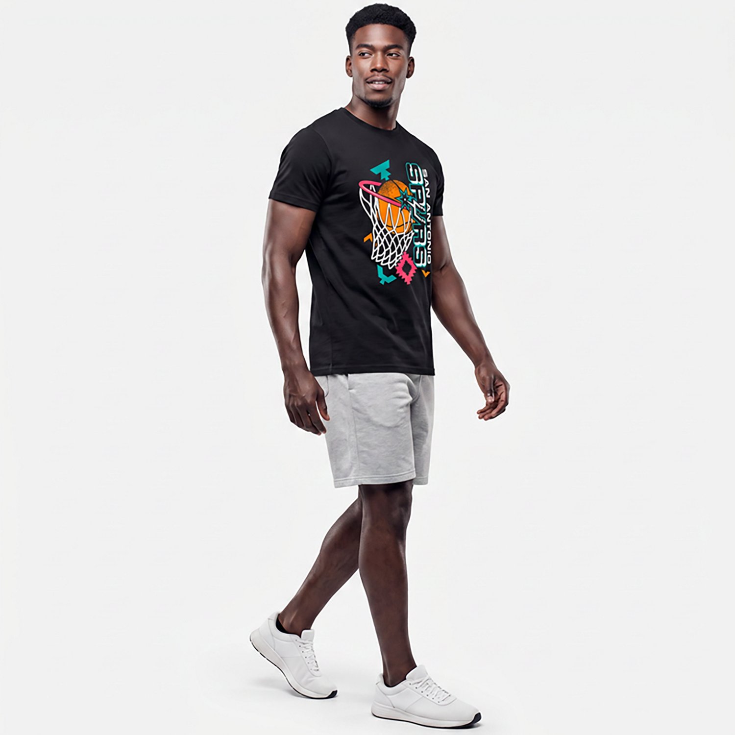 Something Inked Men's San Antonio Spurs Script Hoop T-Shirt - view number 3