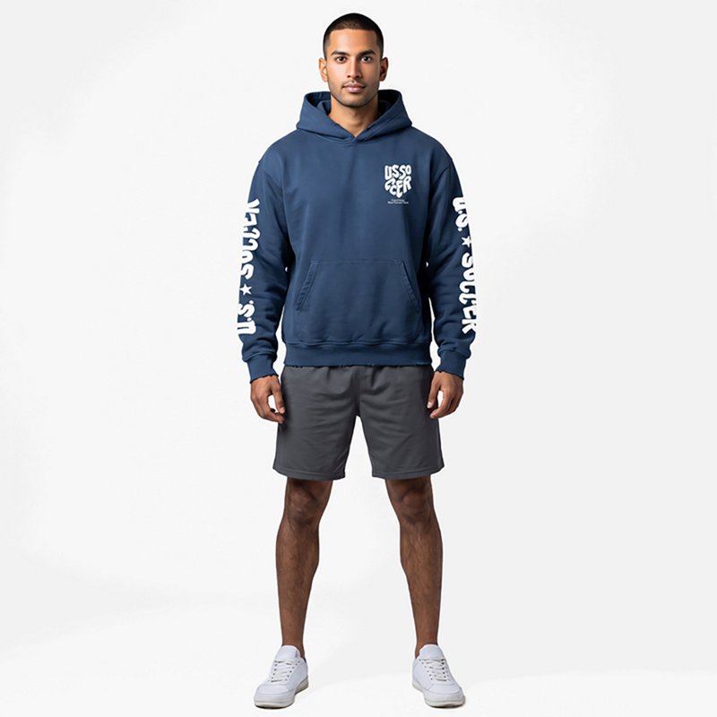 Uscape Apparel Men's and Women's Navy Usmnt Oversized Celebrate Hoodie - Navy