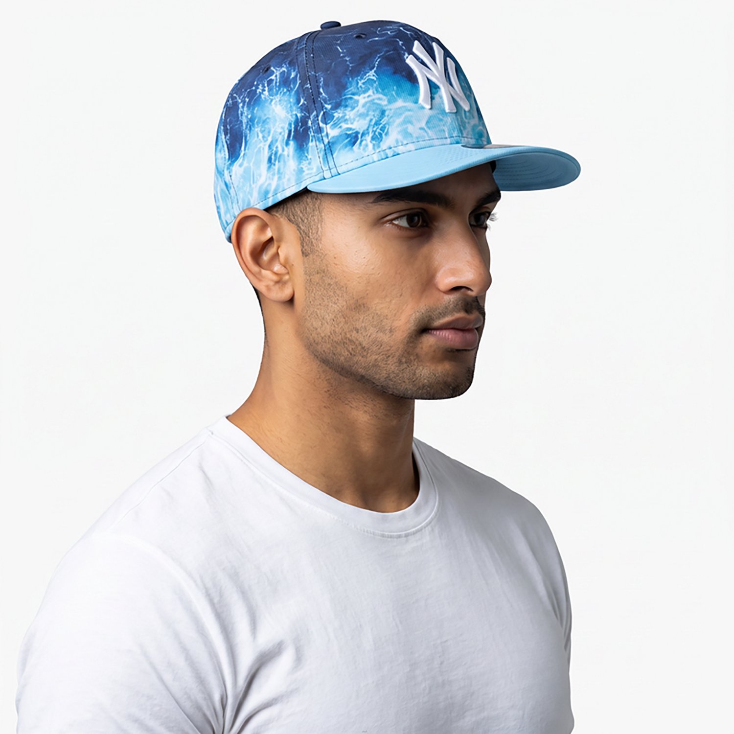 New Era Light New York Yankees Deep Water Pre-Curved 9FIFTY A-Frame Snapback Hat