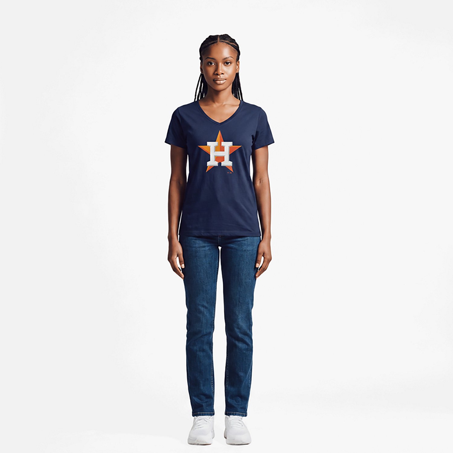 Logo Athletic Houston Astros Official Logo Athletic V-Neck T-Shirt