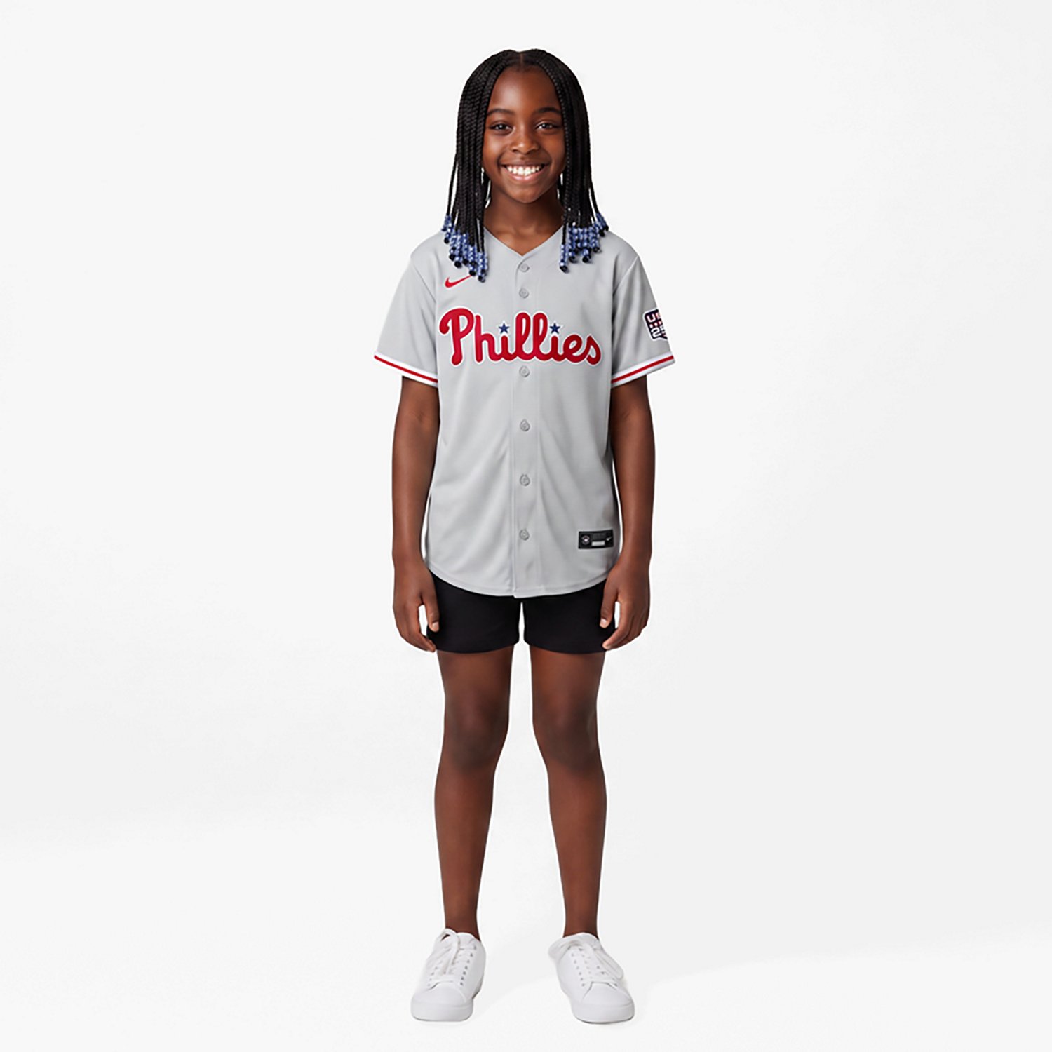 Youth Nike Bryce Harper Philadelphia Phillies USA 250 Fourth of July Road Replica Jersey