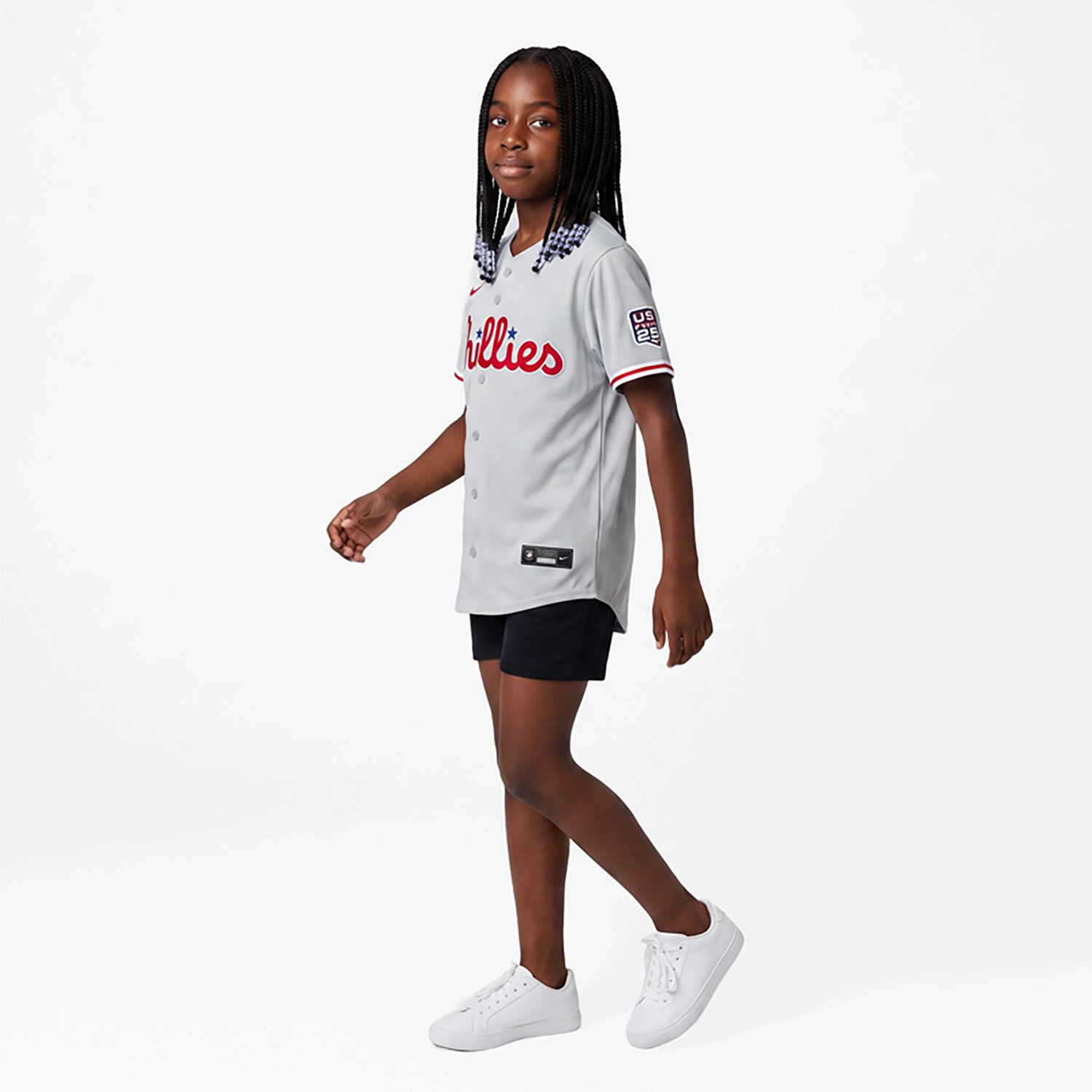 Youth Nike Bryce Harper Philadelphia Phillies USA 250 Fourth of July Road Replica Jersey - view number 3