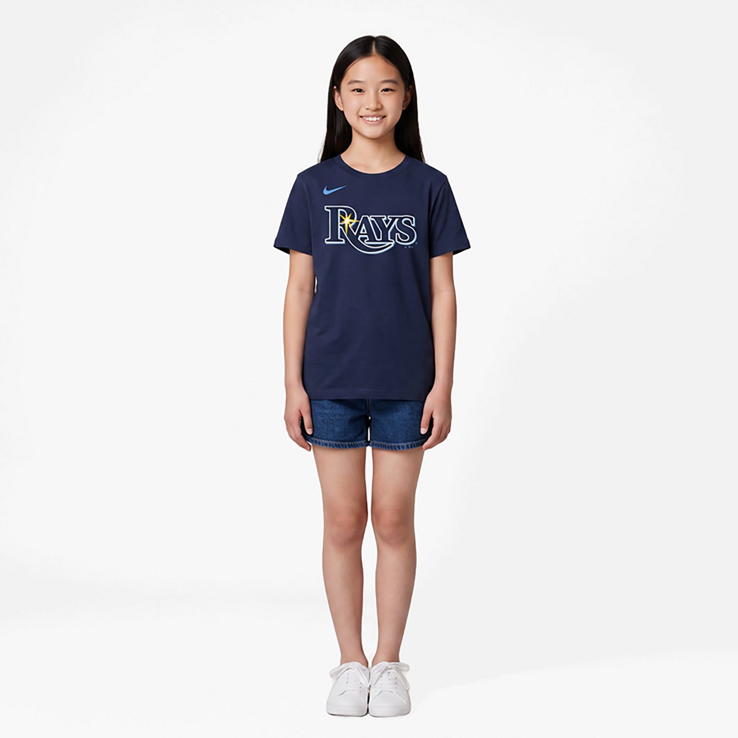 Youth Nike Junior Caminero Tampa Bay Rays Name  Number T-Shirt