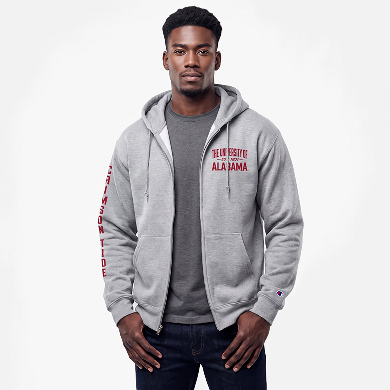 Champion Alabama Crimson Tide Varsity Powerblend Full-Zip Fleece Hoodie