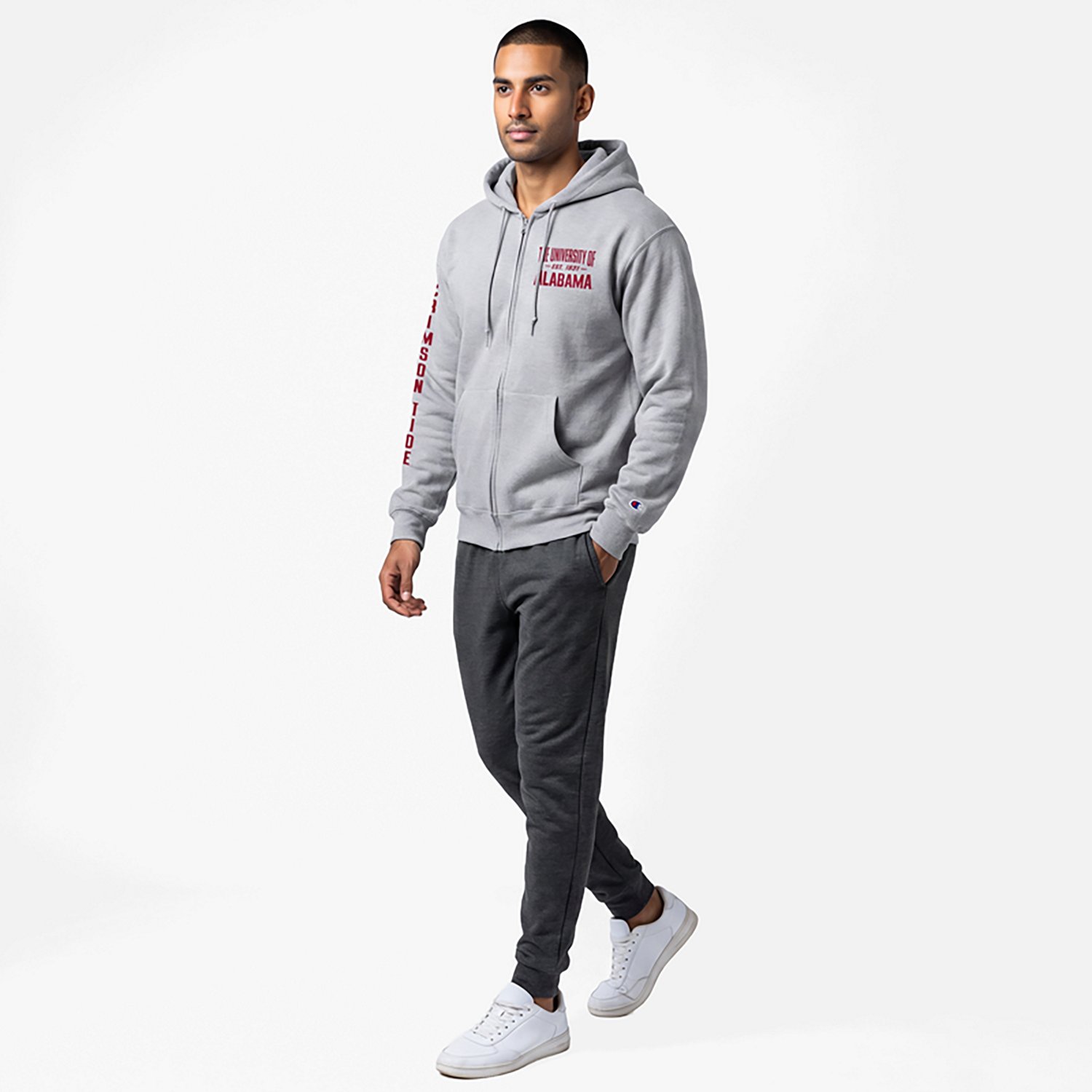 Champion Alabama Crimson Tide Varsity Powerblend Full-Zip Fleece Hoodie