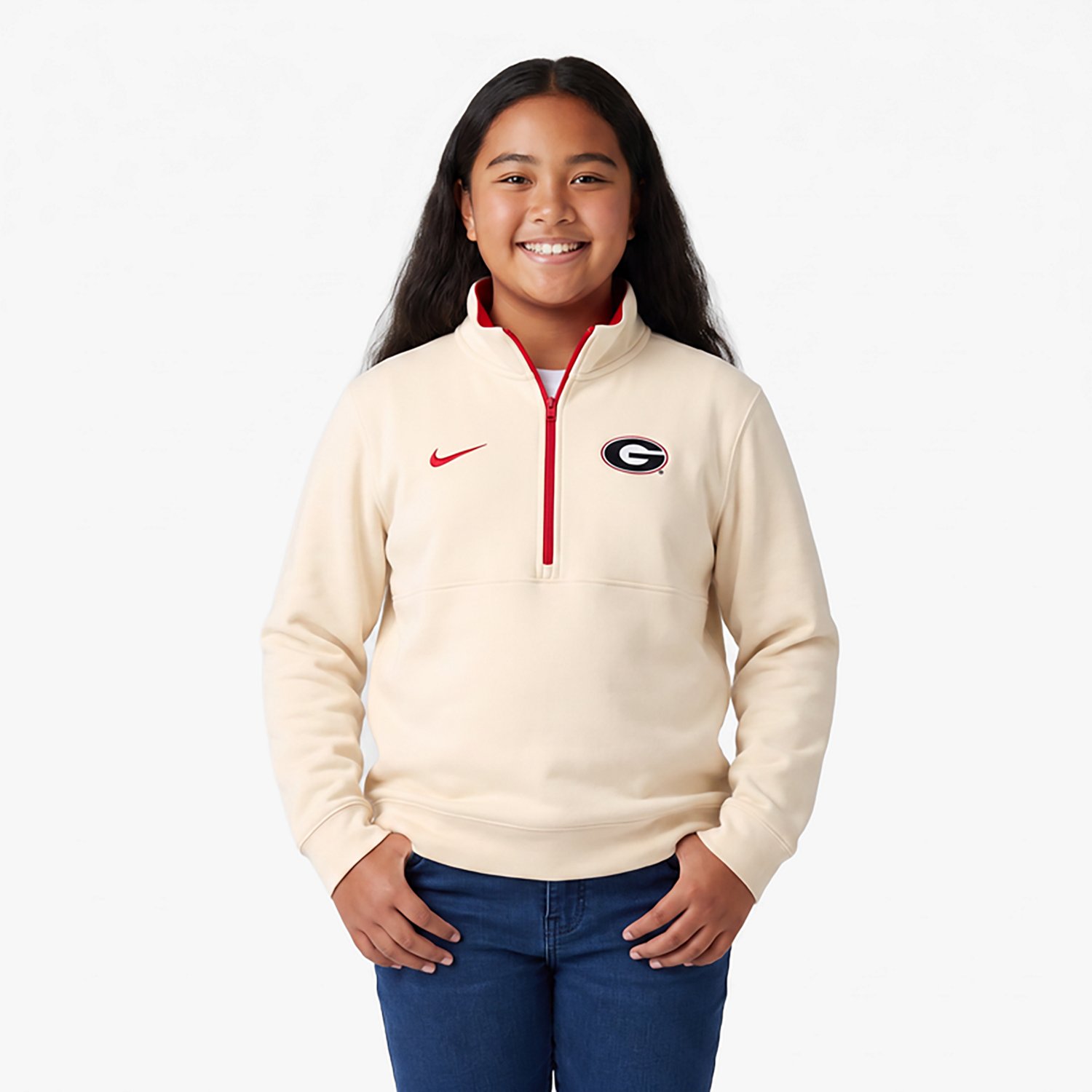 Nike Georgia Bulldogs Primetime Club Fleece Half-Zip Pullover - view number 2