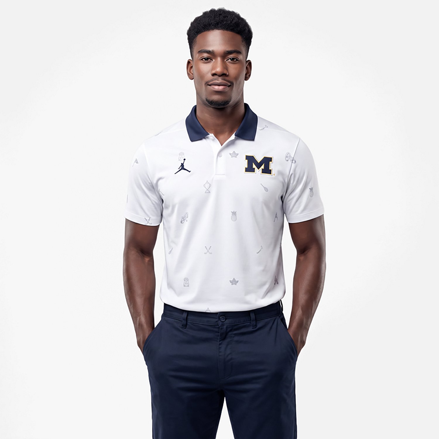 Jordan Brand Michigan Wolverines Vapor Pattern Dri-FIT Polo - view number 2