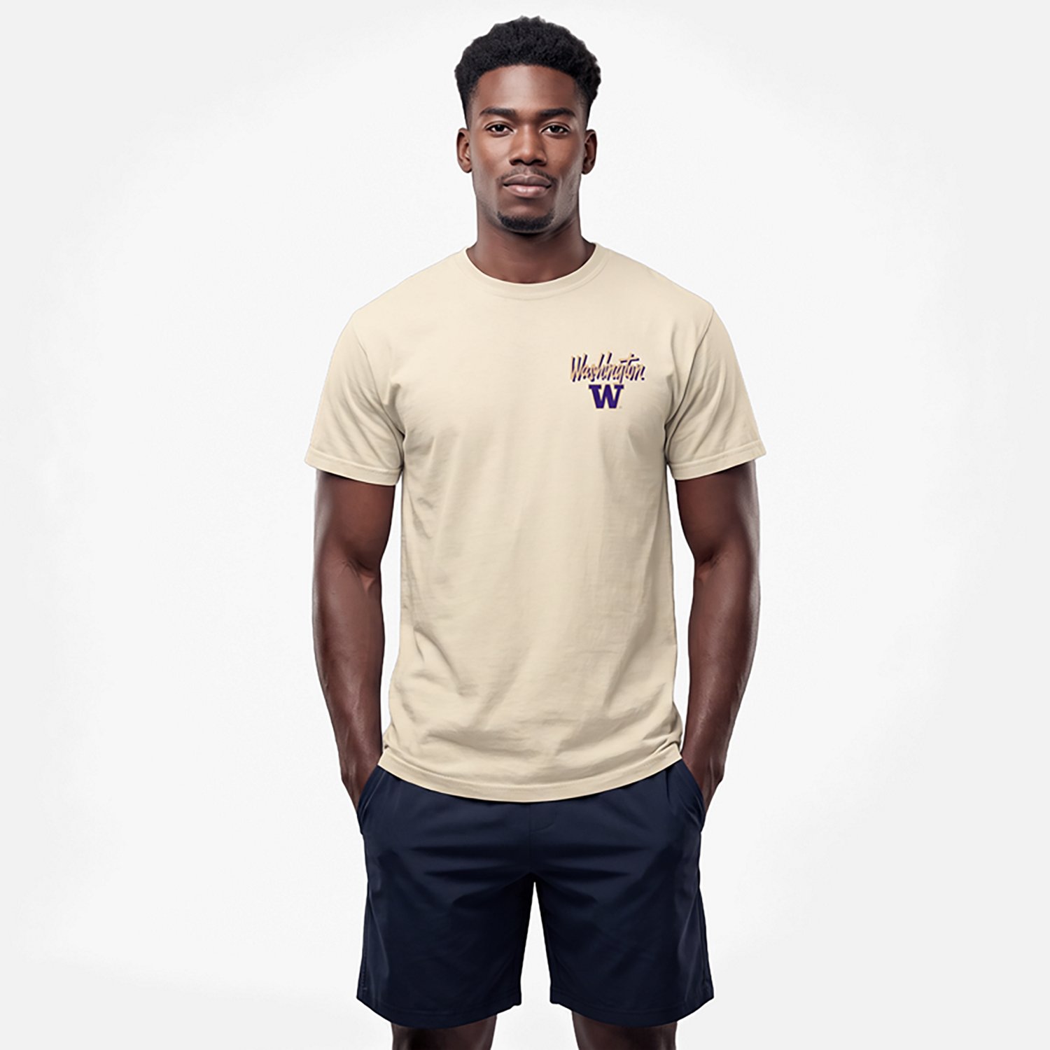 Image One Washington Huskies Comfort Colors Hand-Drawn Campus Stack T-Shirt - view number 2