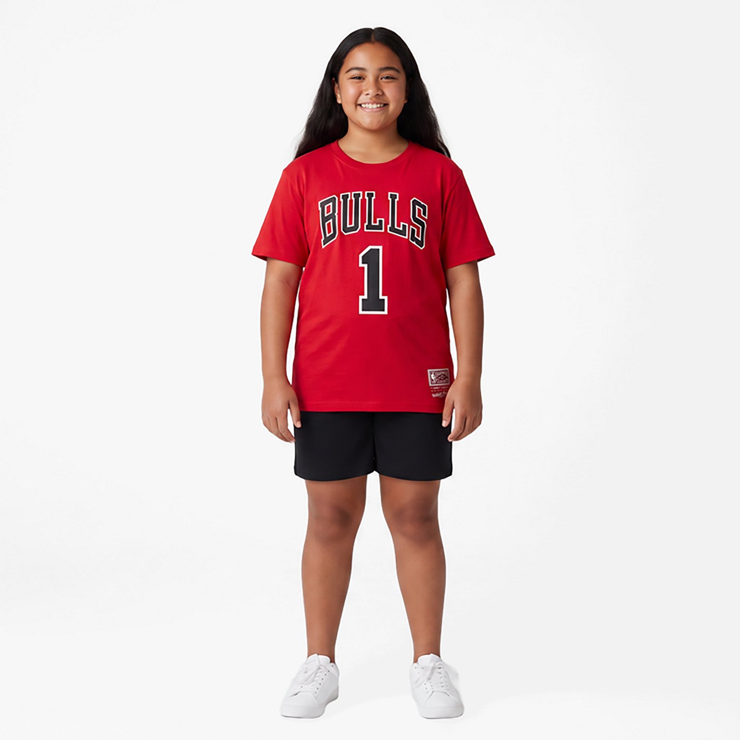 Youth Mitchell  Ness Derrick Chicago Bulls Hardwood Classics Name Number T-Shirt